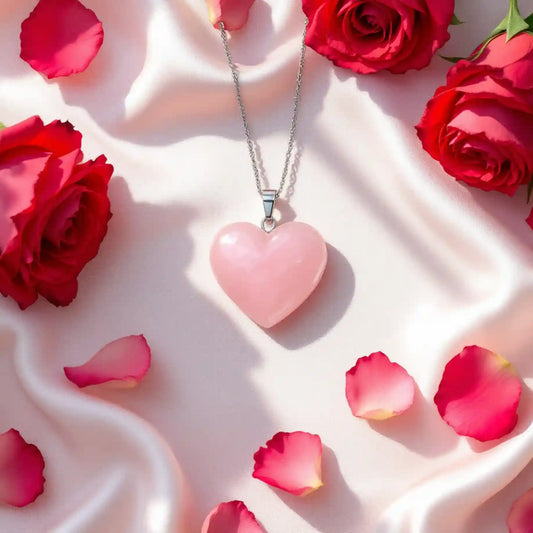 Rose Quartz Pendant - Heart Shaped (Without Chain)
