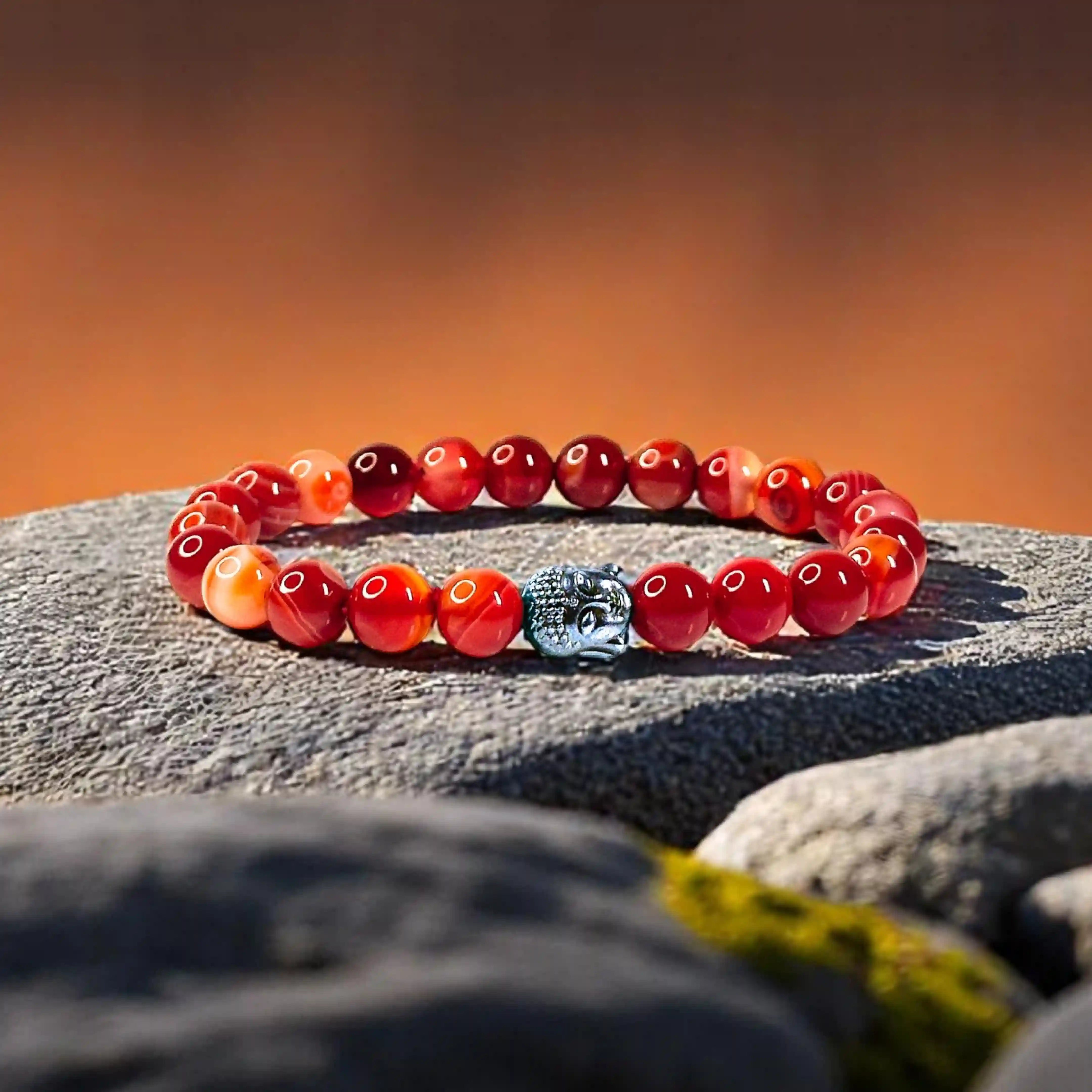 Carnelian Bracelet with Buddha Charm