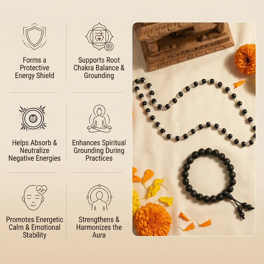 Karungali Divine Balance Combo - Karungali Mala + Bracelet