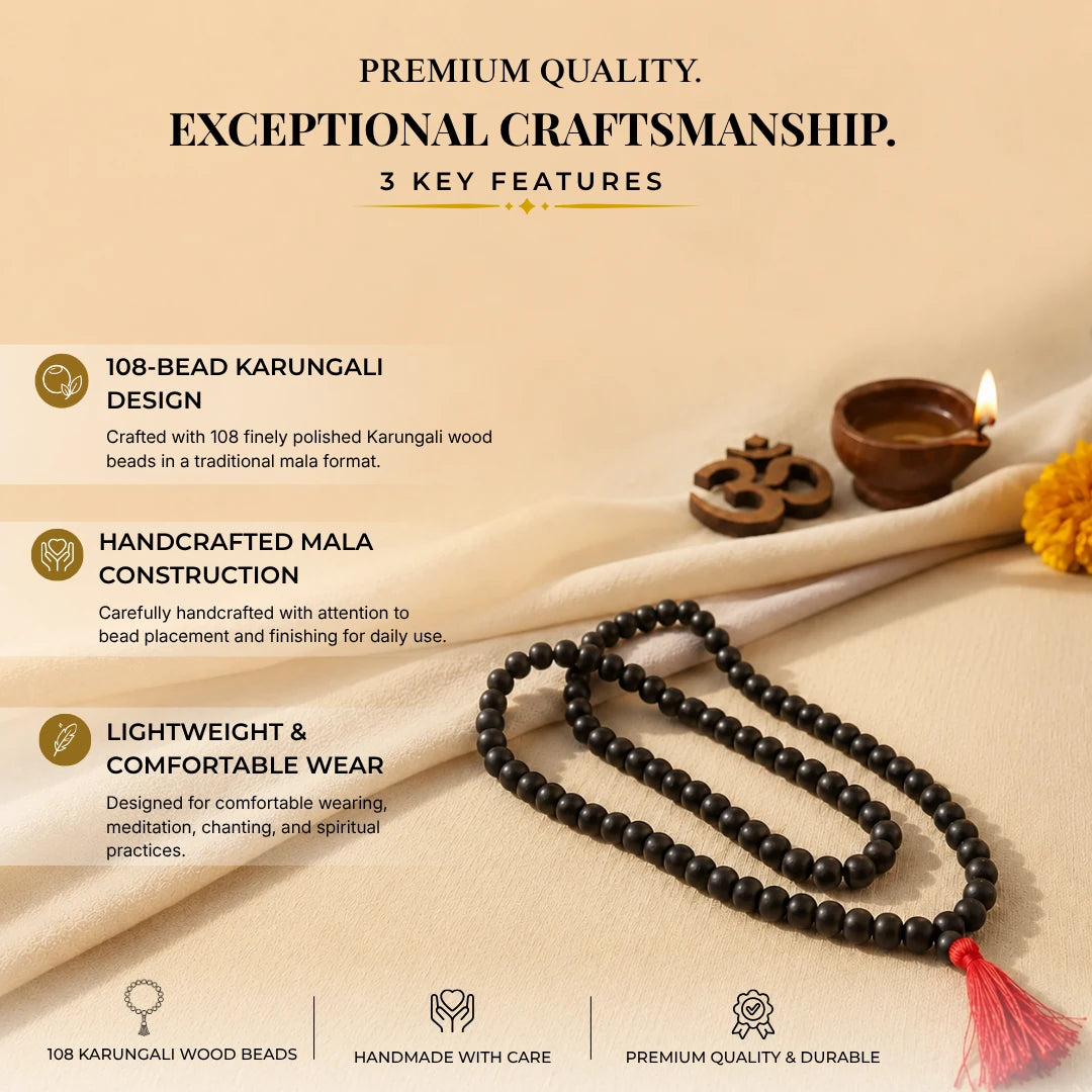 Karungali Malai - 108 Beads Ebony Wood Mala