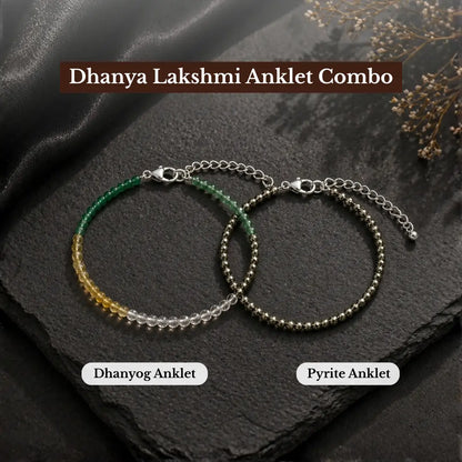 Dhanya Lakshmi Anklet Combo - Pyrite & Dhanyog Anklet