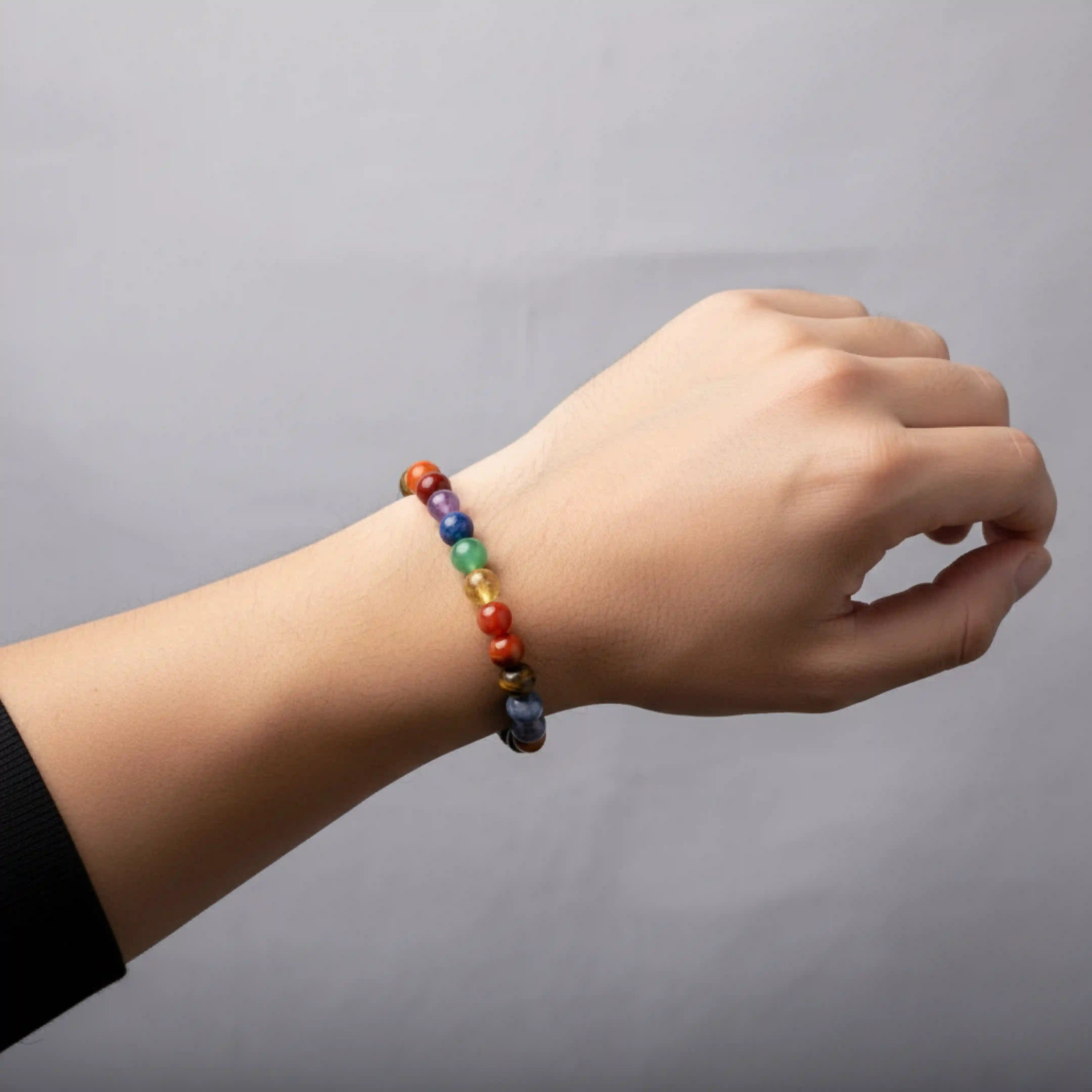 7 Chakra Bracelet - Amethyst, Lapis Lazuli, Sodalite, Green Aventurine, Citrine, Carnelian, Red Jasper, Tiger Eye