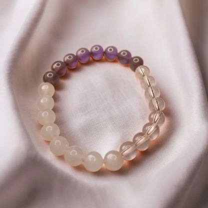 Amethyst, Clear Quartz & Rose Quartz Bracelet (Triple Harmony Bracelet) Astromudra