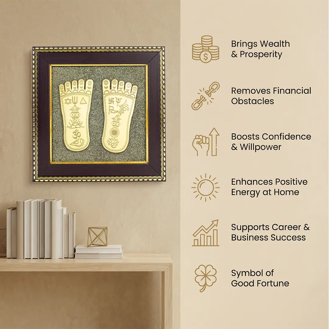 Lakshmi Charan Paduka Pyrite Frame