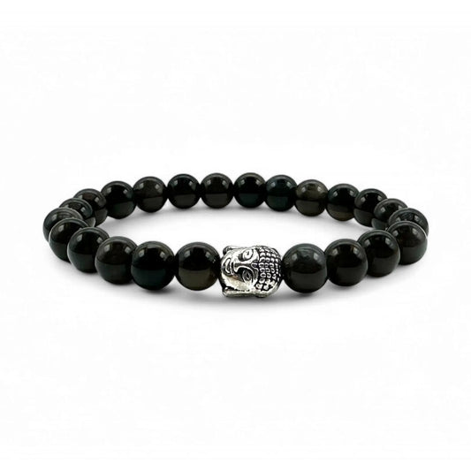 Black Tourmaline Bracelet with Buddha Charm