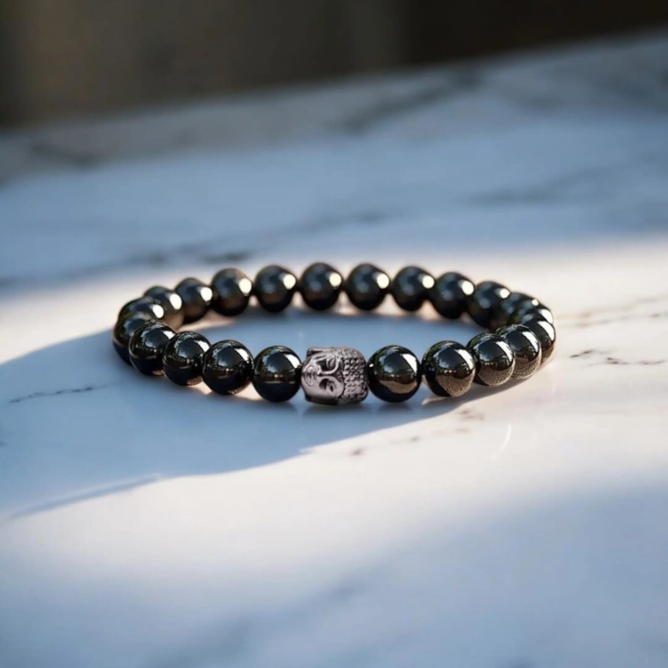 Black Tourmaline Bracelet with Buddha Charm