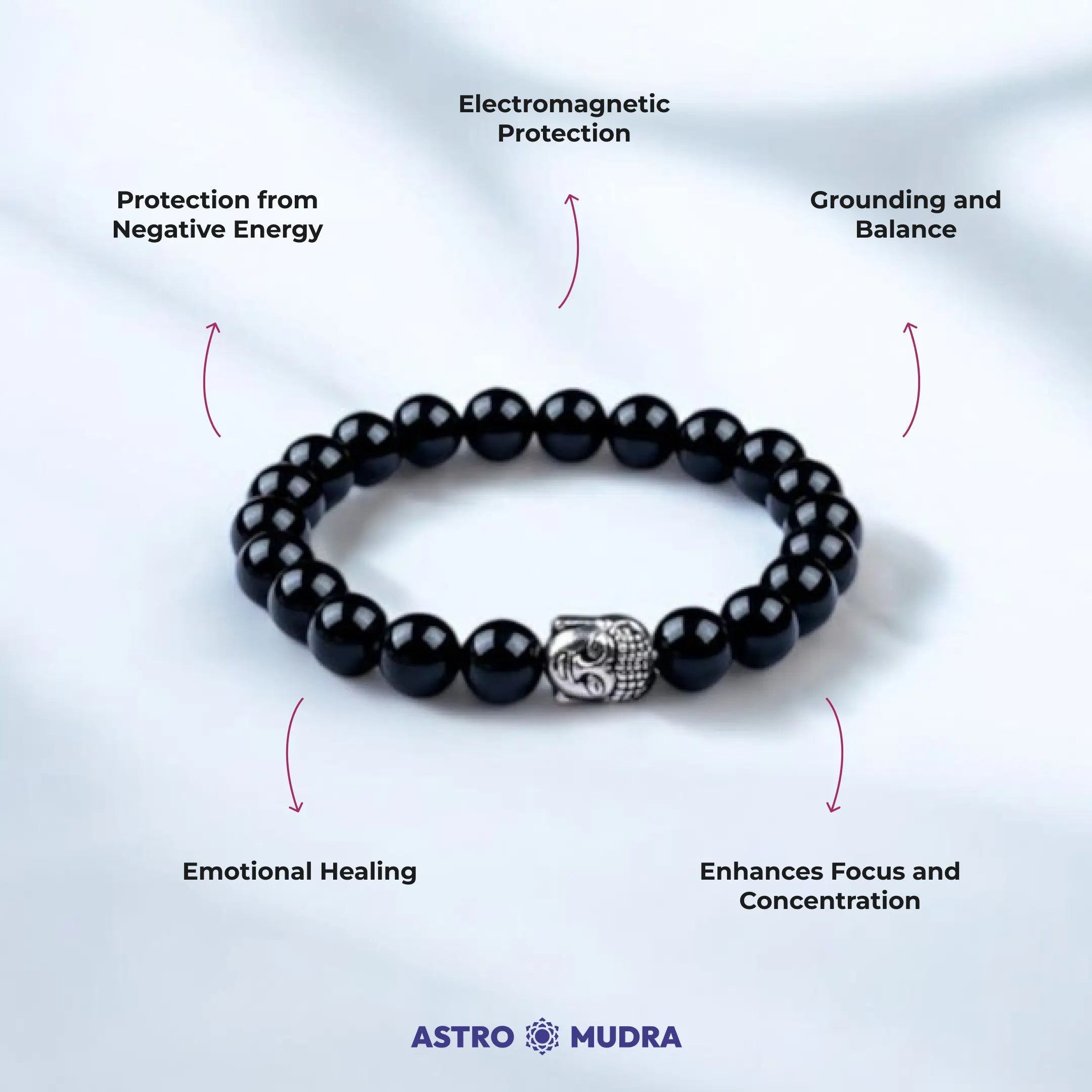 Black Tourmaline Bracelet with Buddha Charm