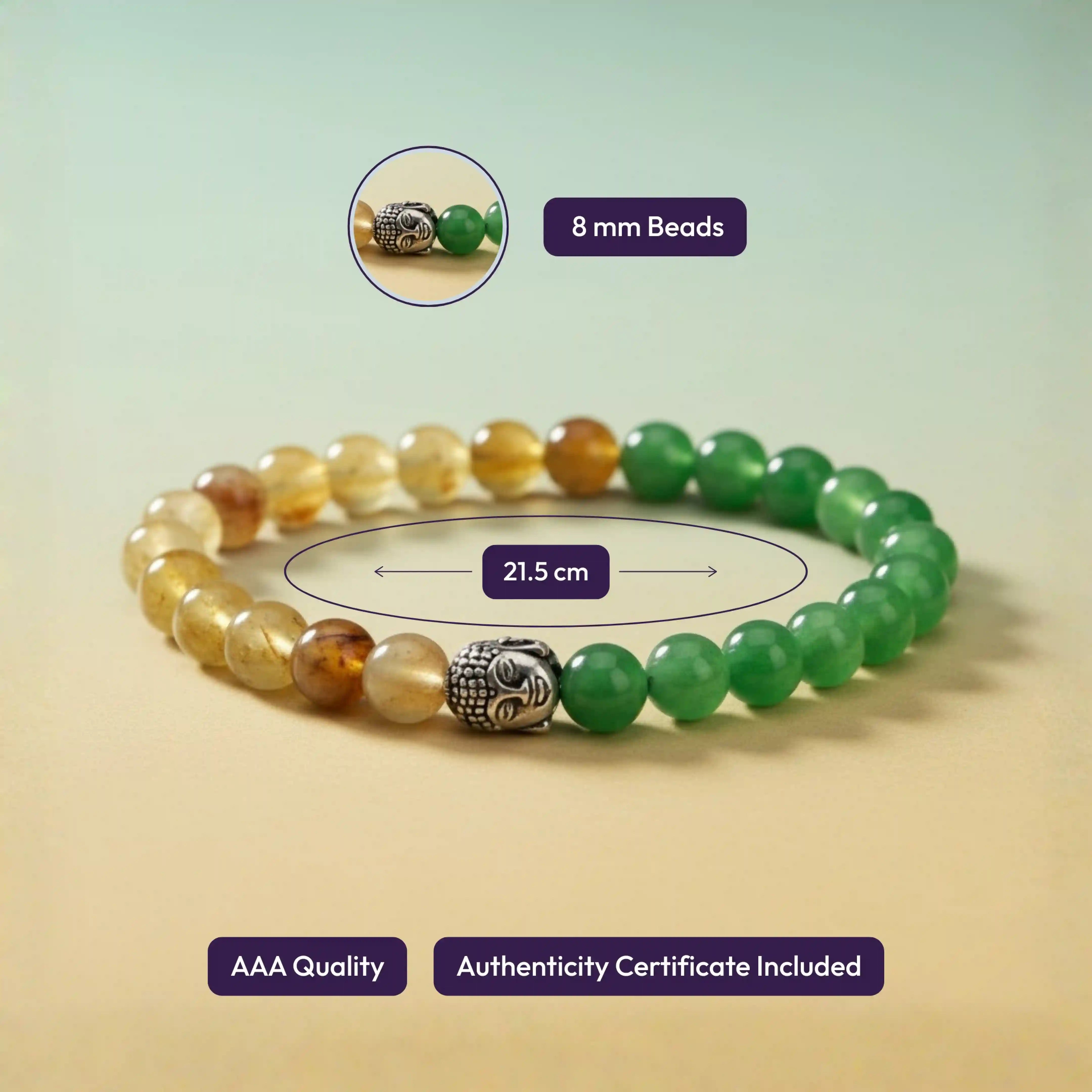 Career Success Bracelet - Citrine and Green Aventurine Bracelet