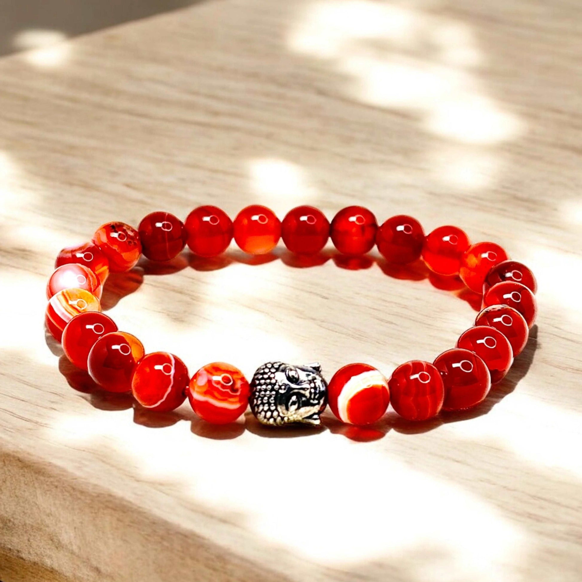 Carnelian Bracelet with Buddha Charm