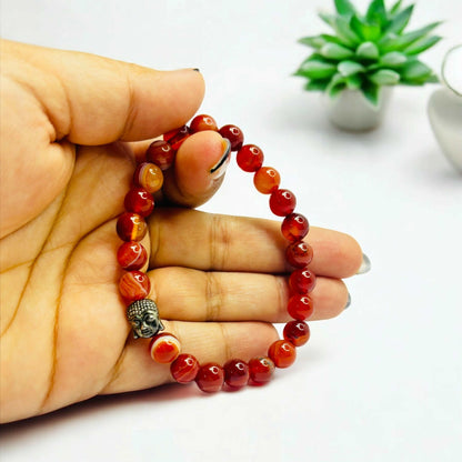 Carnelian Bracelet with Buddha Charm