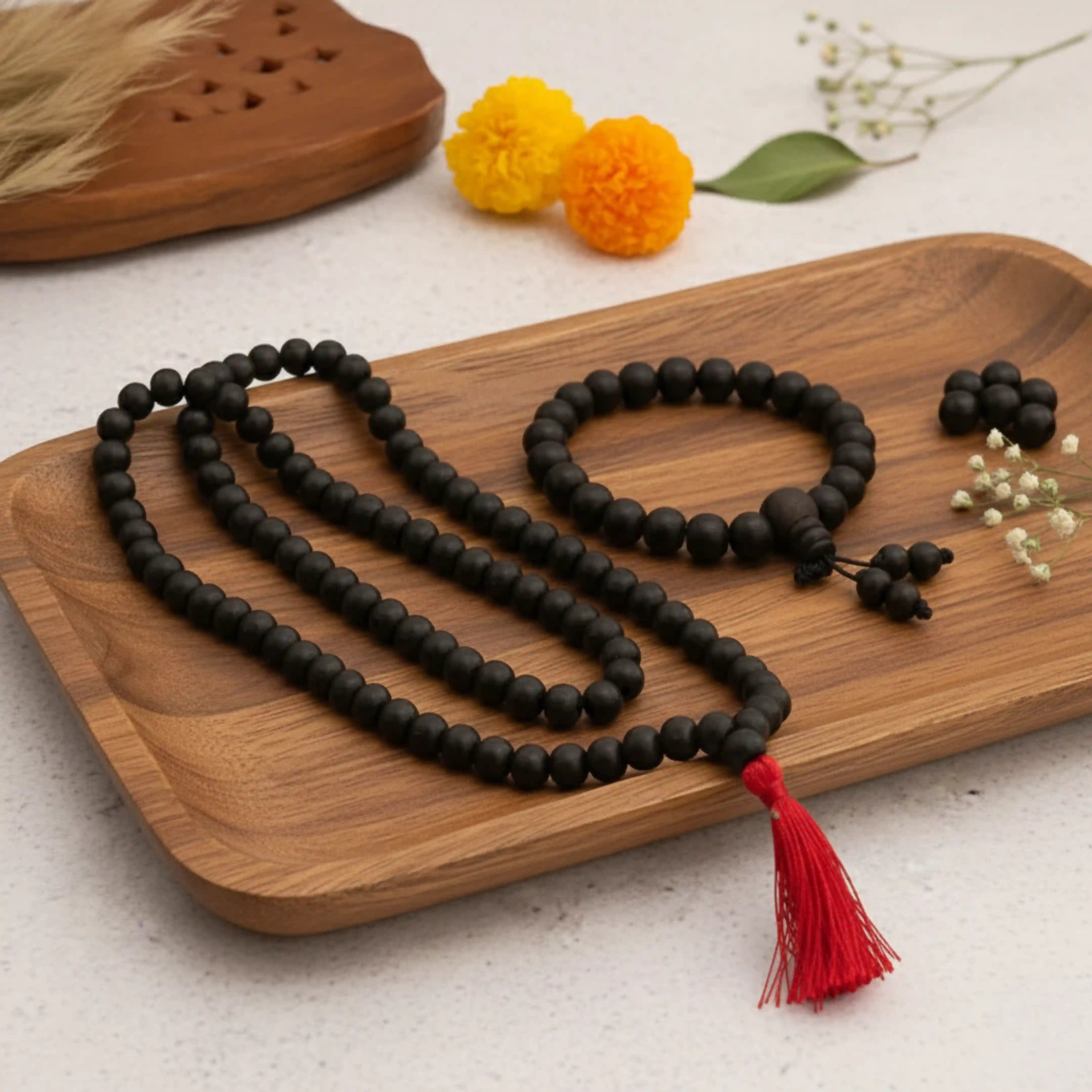 Karungali Premium Sadhana Combo - 108 Beads Karungali Mala + Karungali Bracelet
