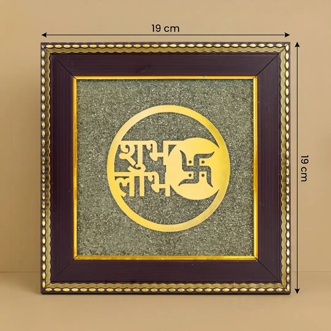 Shubh Labh On Raw Pyrite Frame