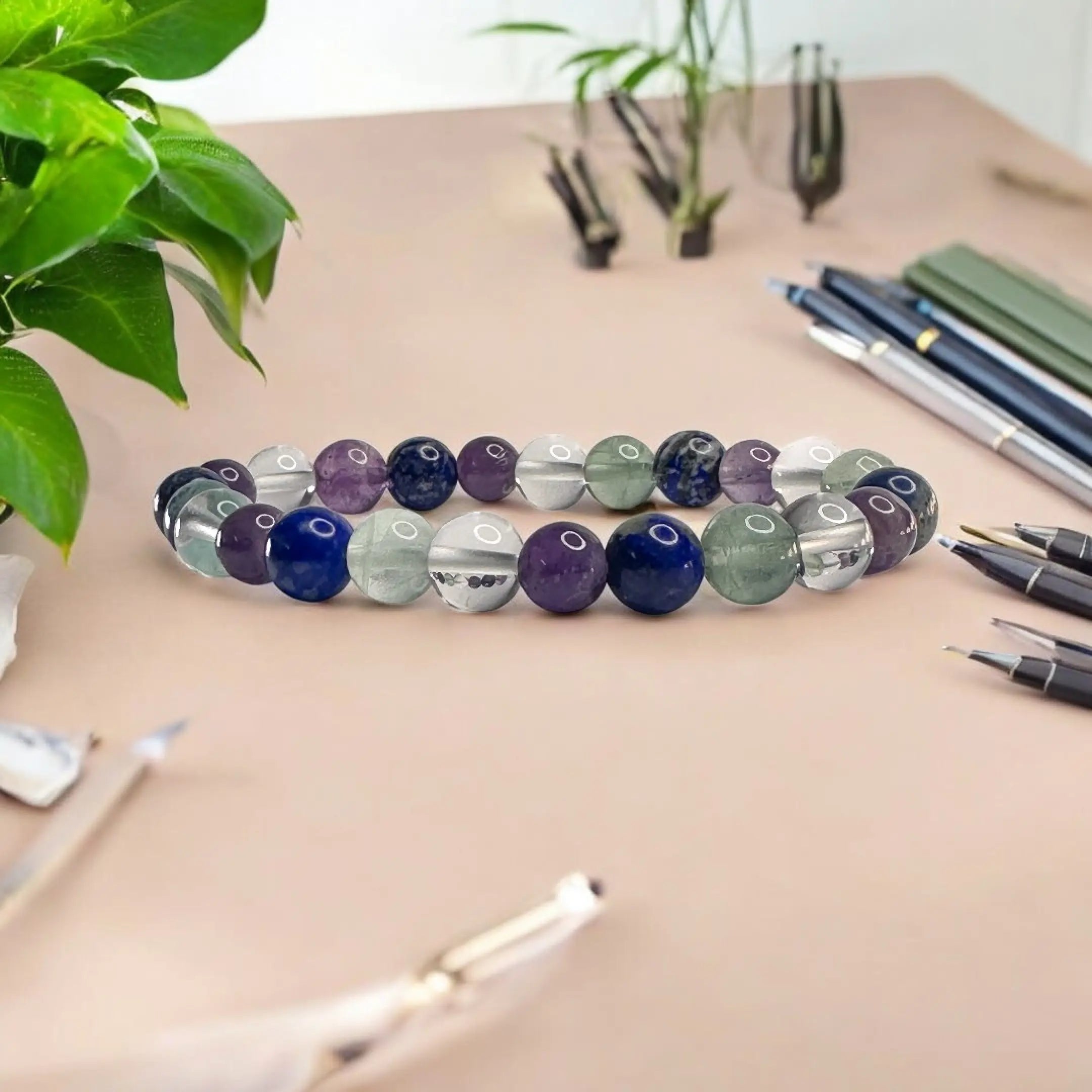 Bracelet for Students - Fluorite, Sodalite, Amethyst & Clear Quartz