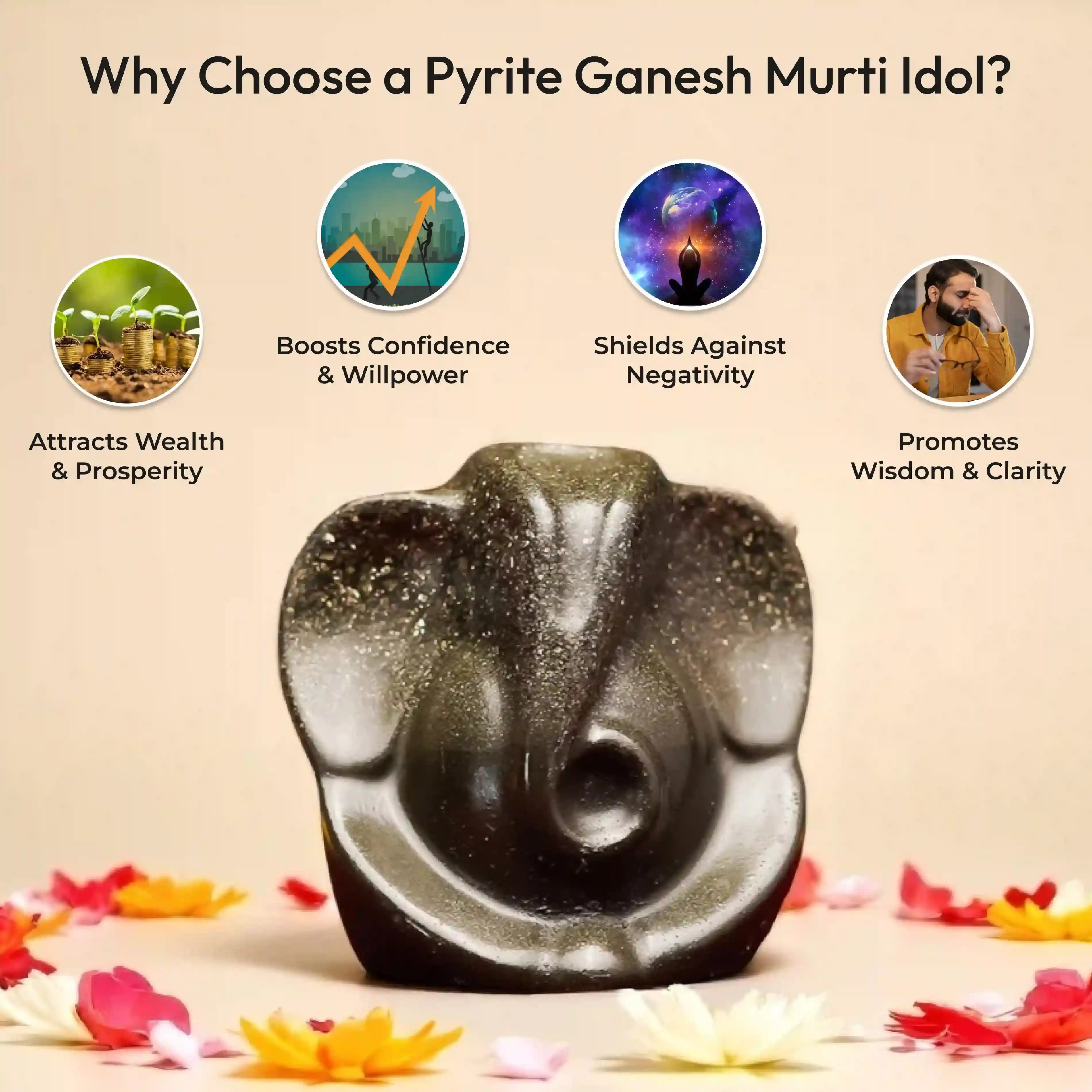 Ganesh Murti Idol - Pyrite