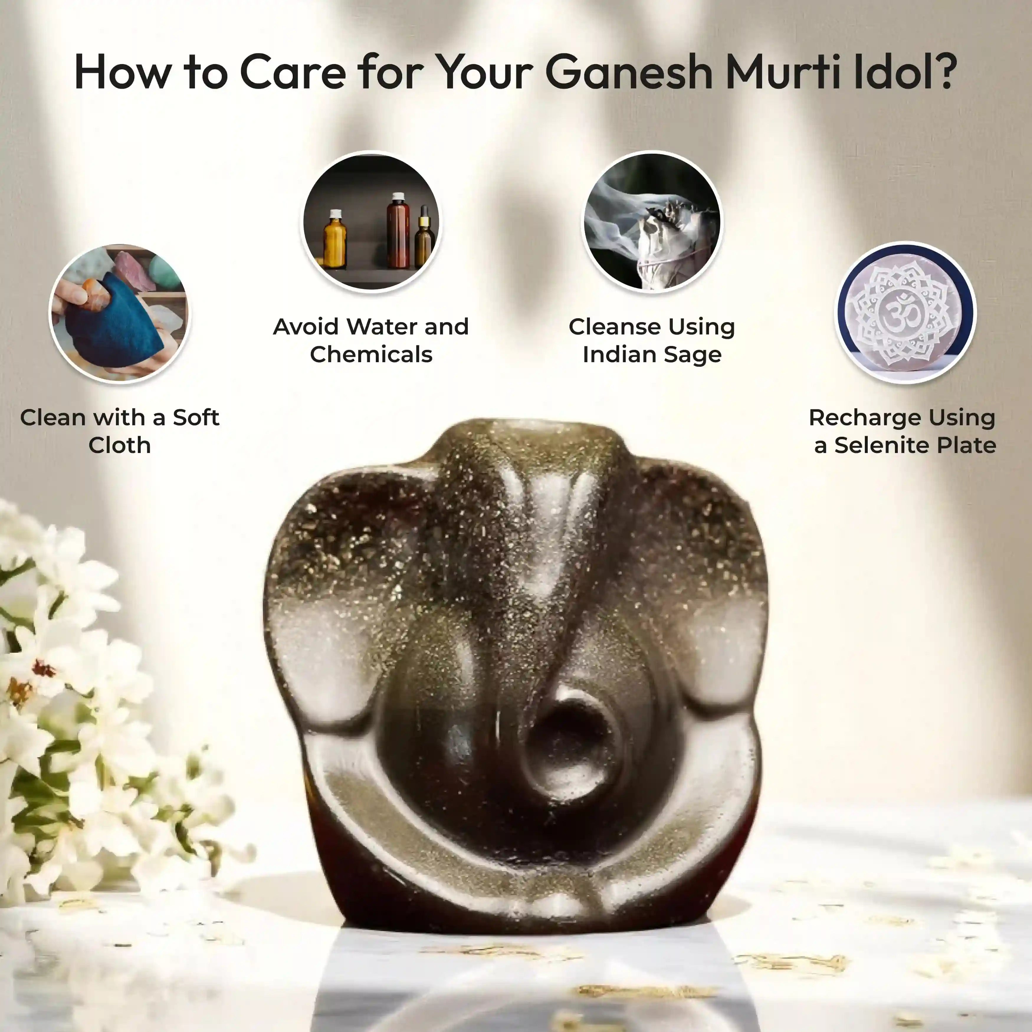 Ganesh Murti Idol - Pyrite