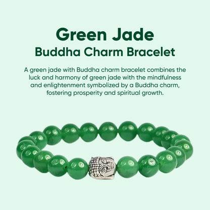 Green Jade & Buddha Charm Bracelet