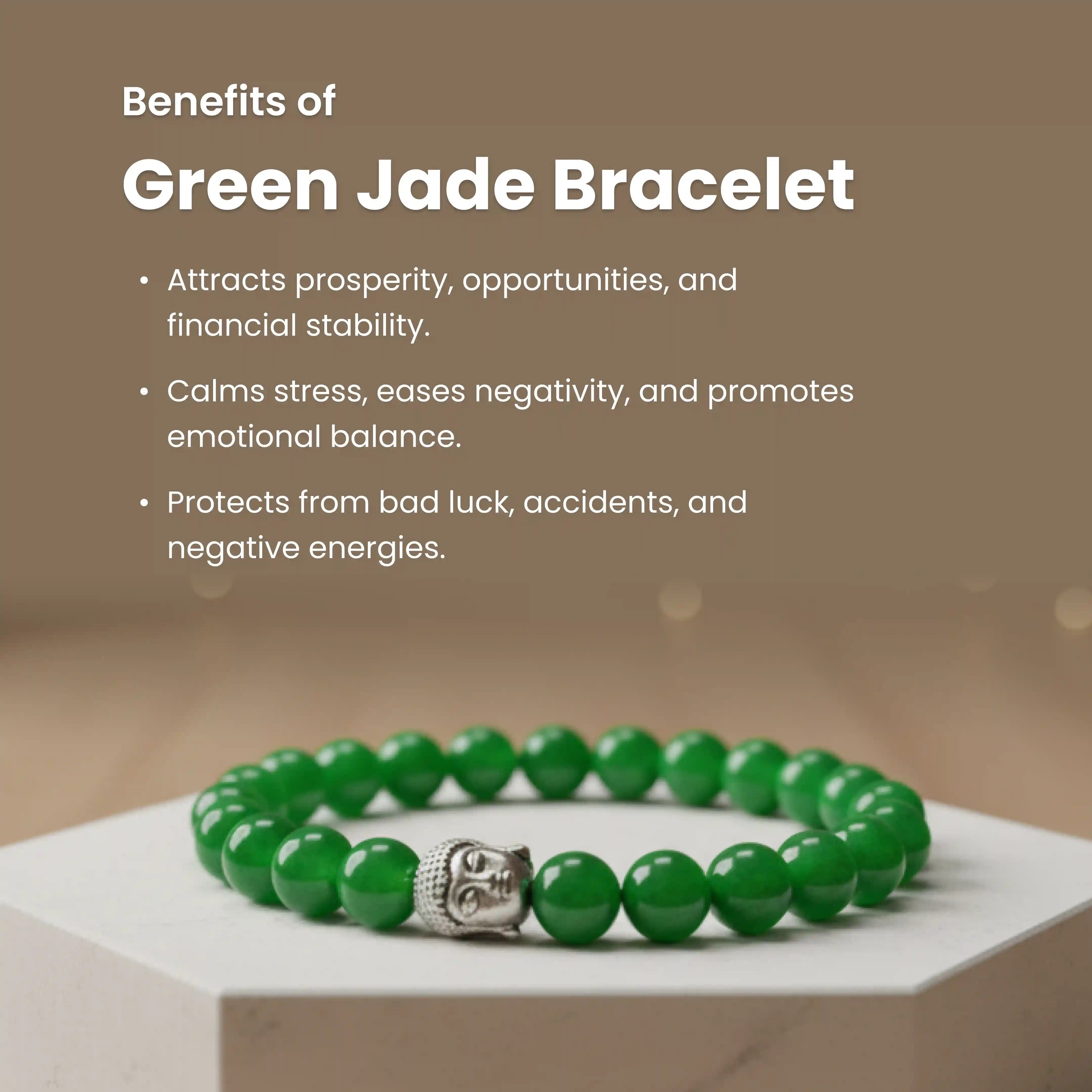 Green Jade & Buddha Charm Bracelet