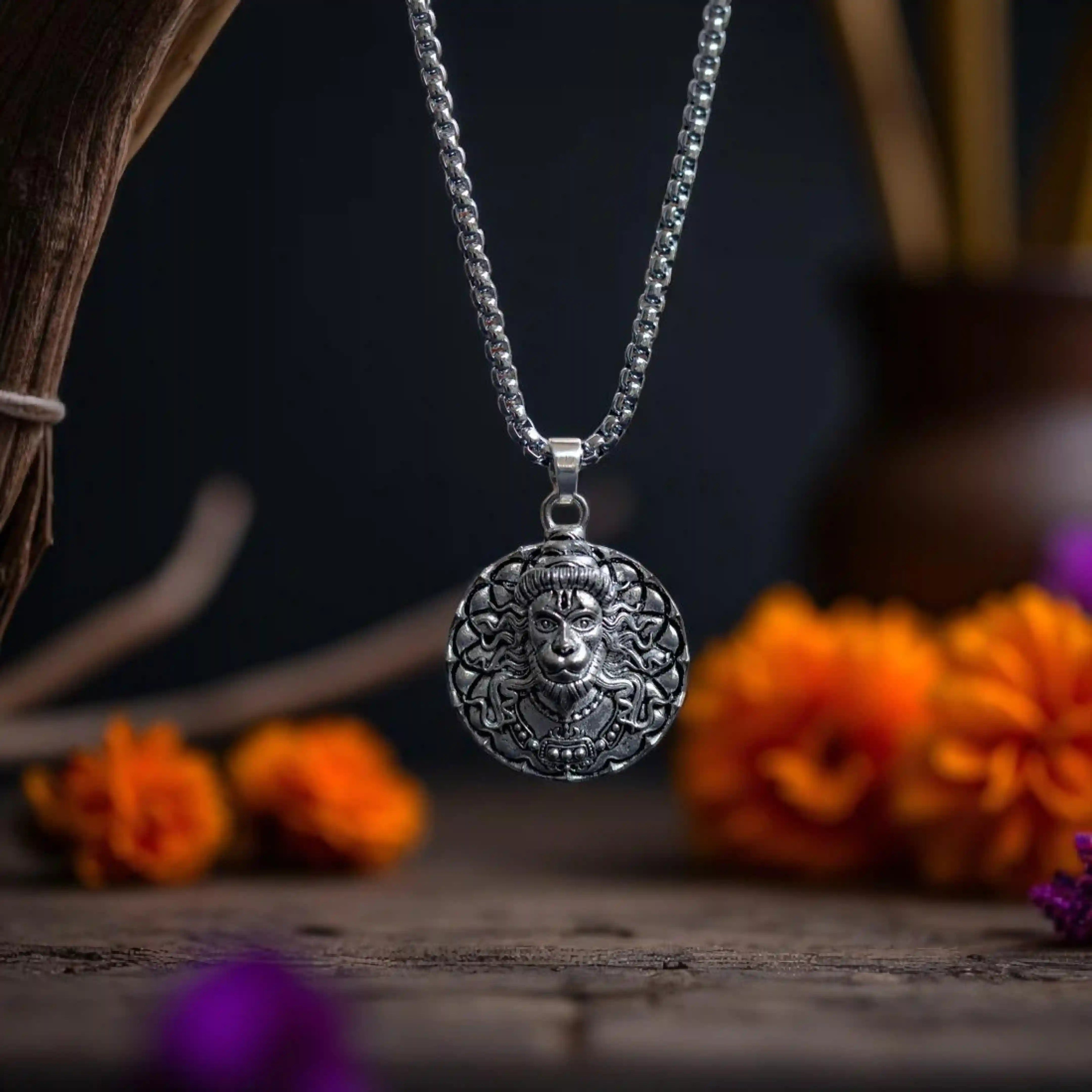 Hanuman Locket Pendant with Chain