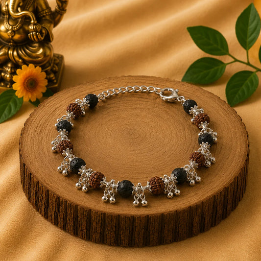 Karungali Rudraksha Ghungroo Bracelet