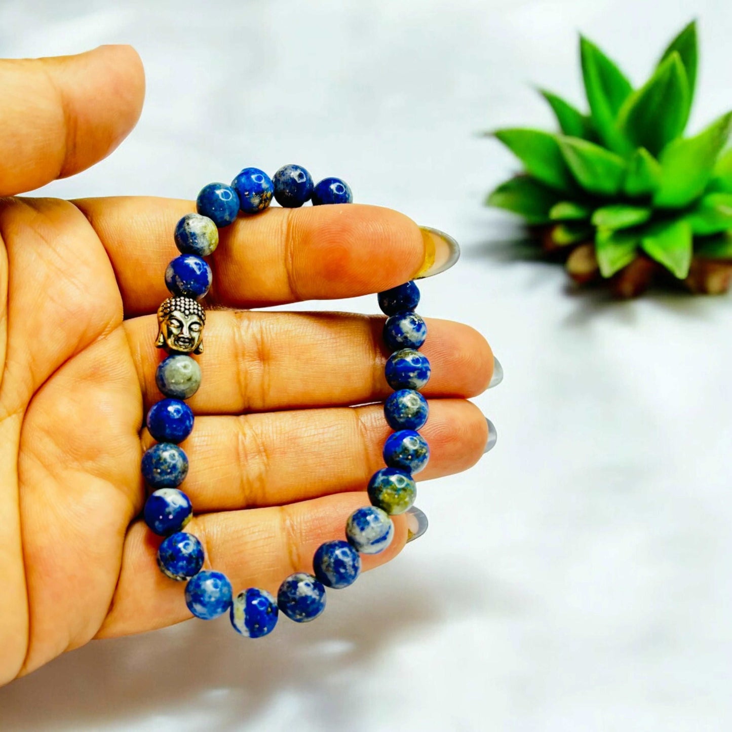 Lapis Lazuli & Buddha Charm Bracelet