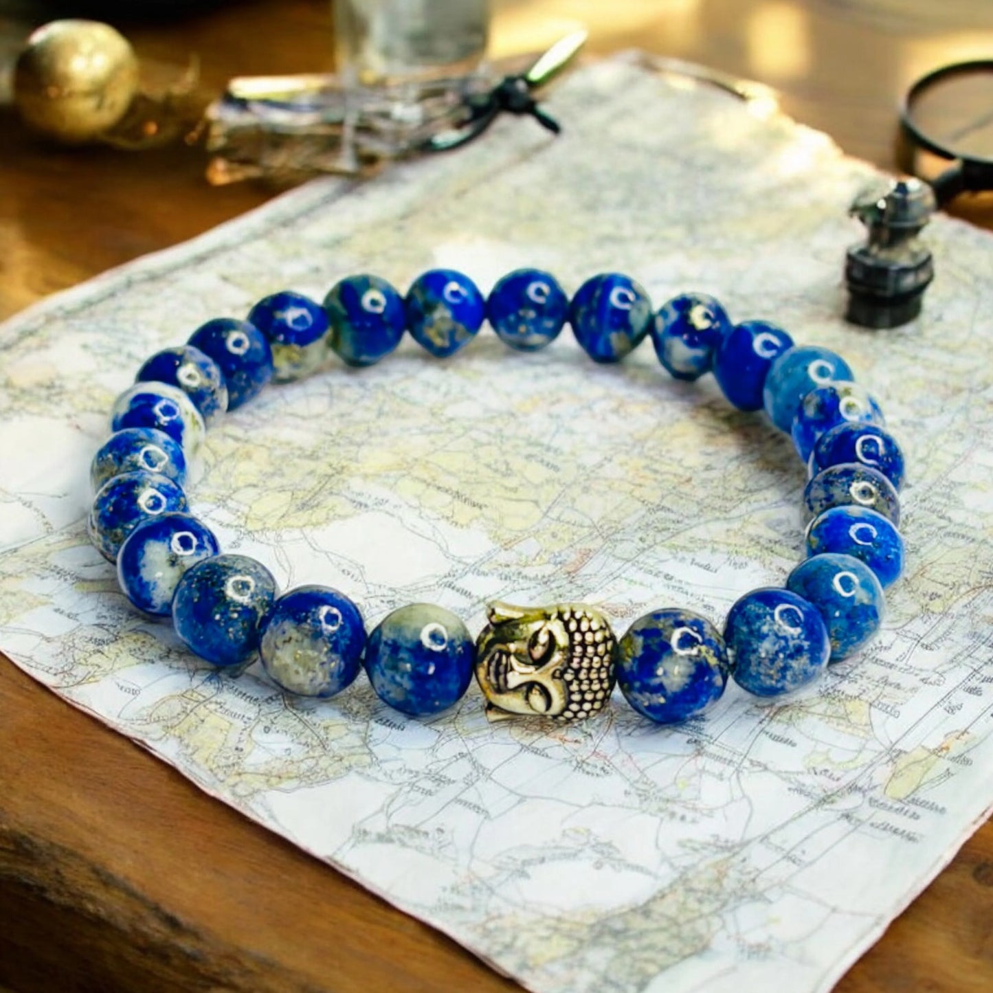 Lapis Lazuli & Buddha Charm Bracelet