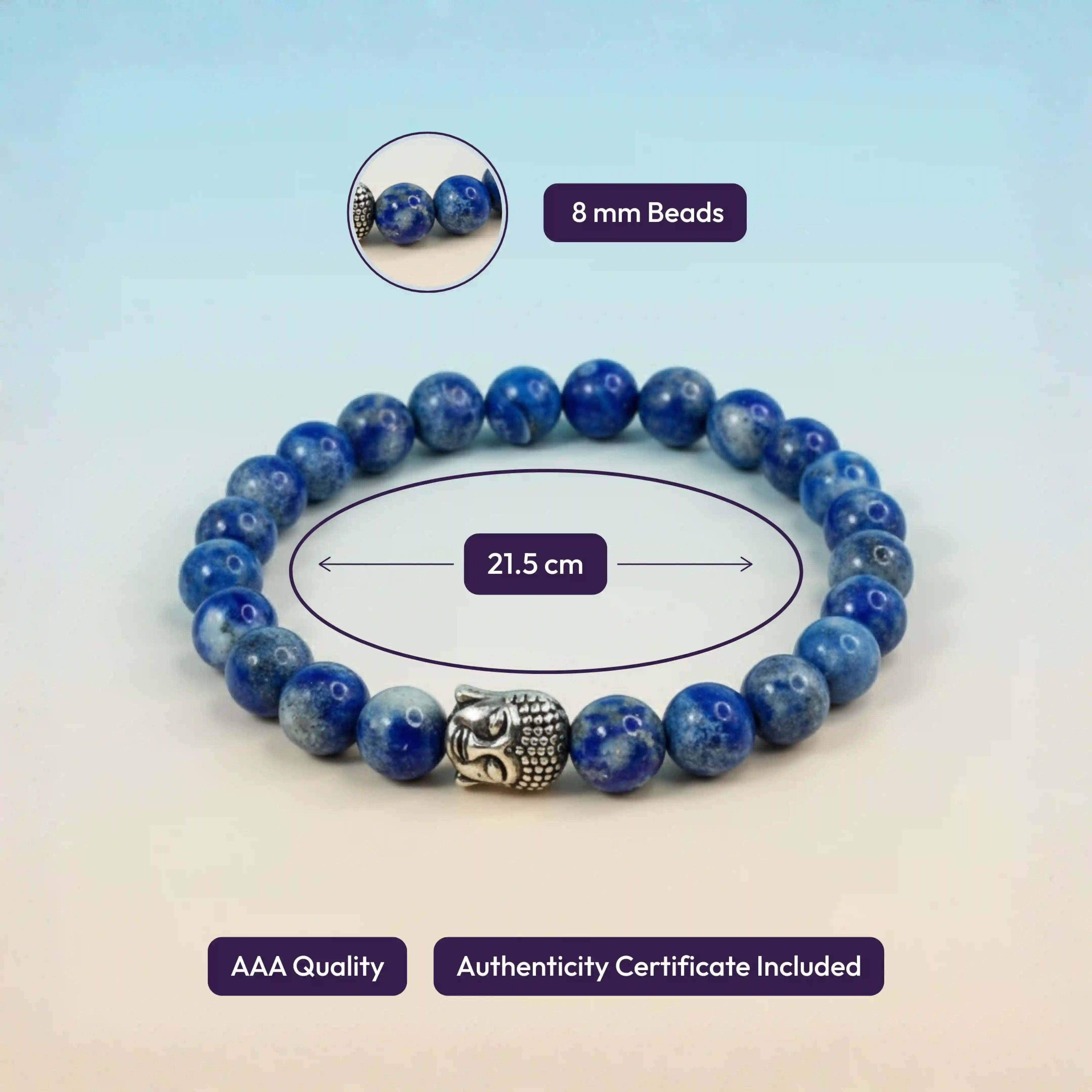Lapis Lazuli & Buddha Charm Bracelet