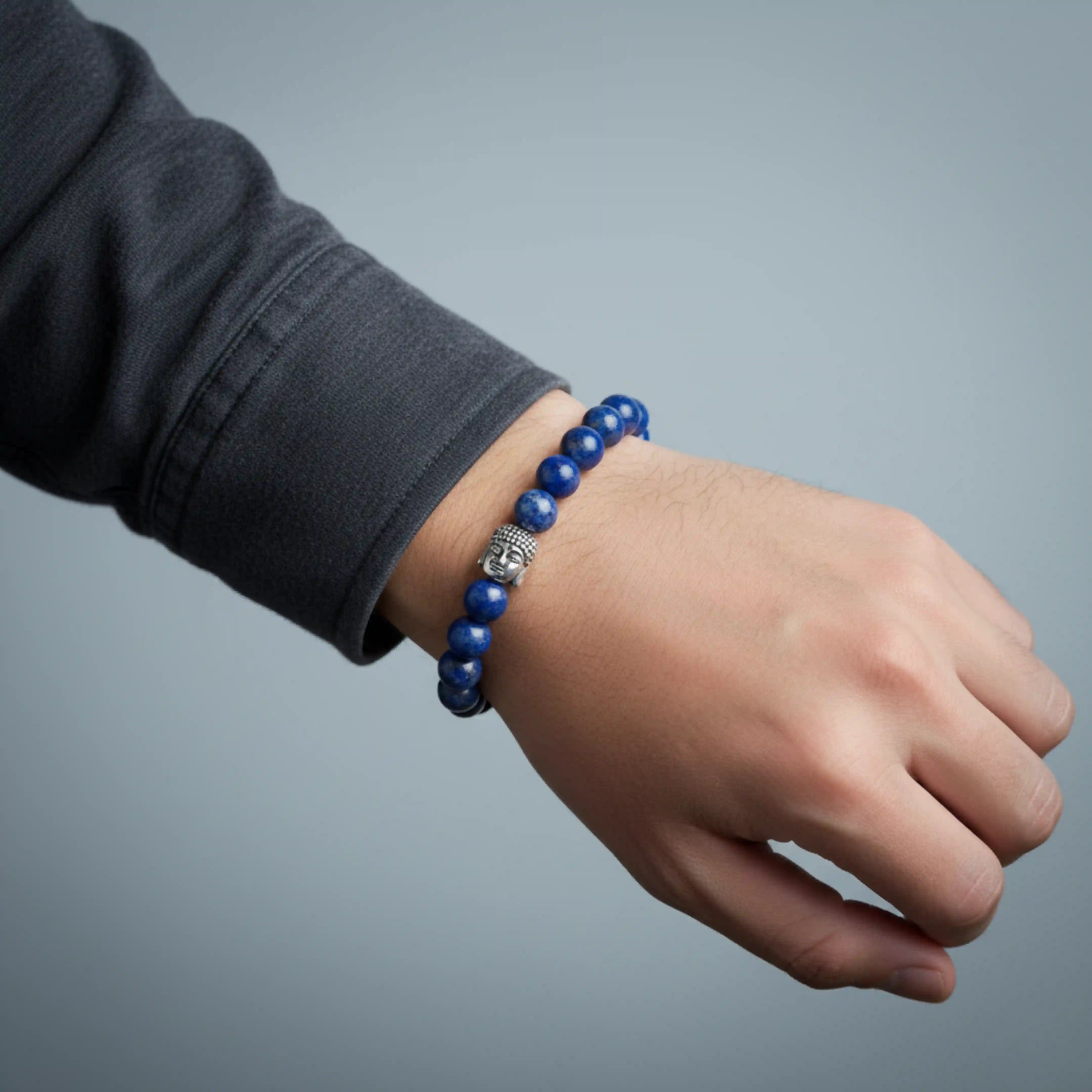 Lapis Lazuli & Buddha Charm Bracelet