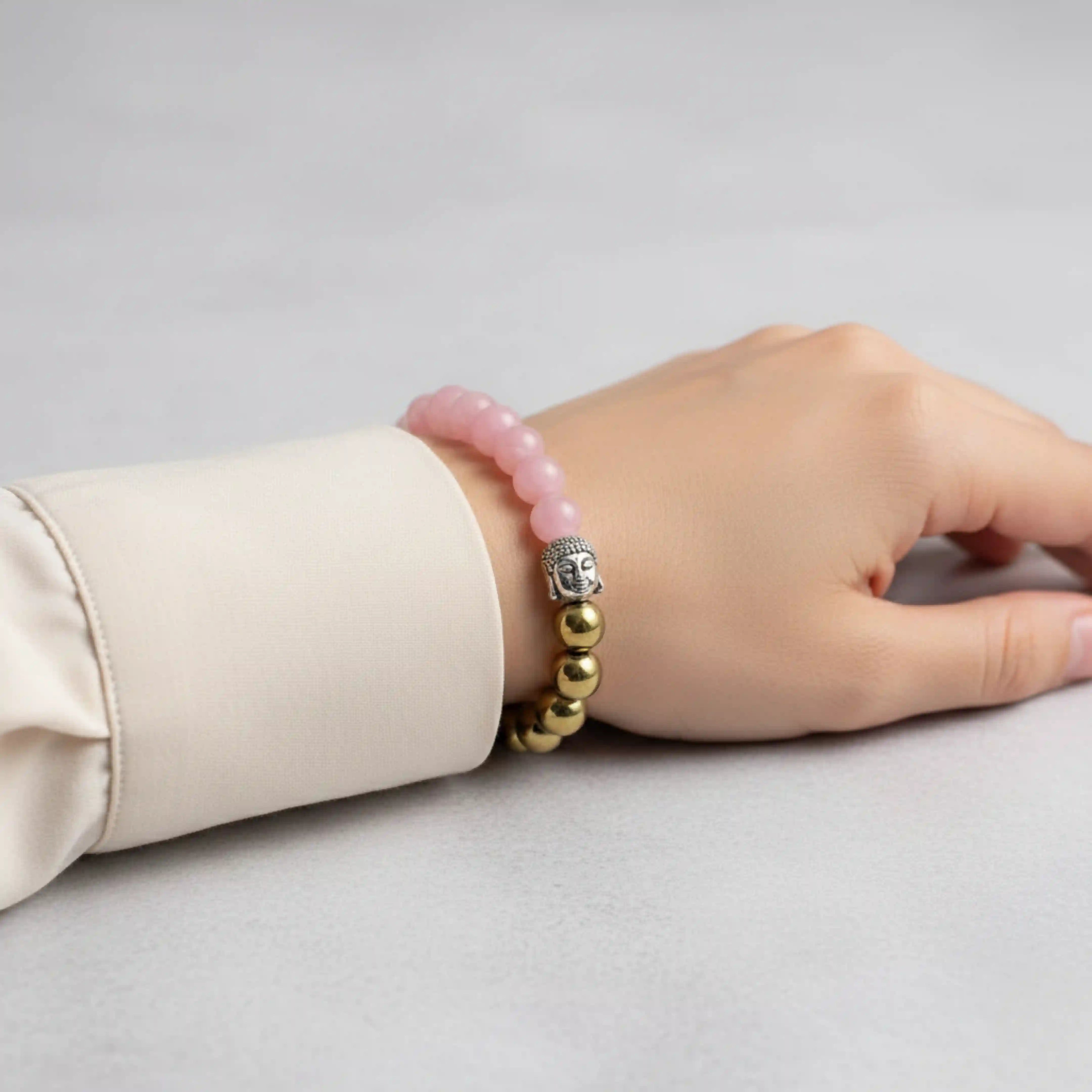 Love & Money Attractor Bracelet - Rose Quartz, Pyrite