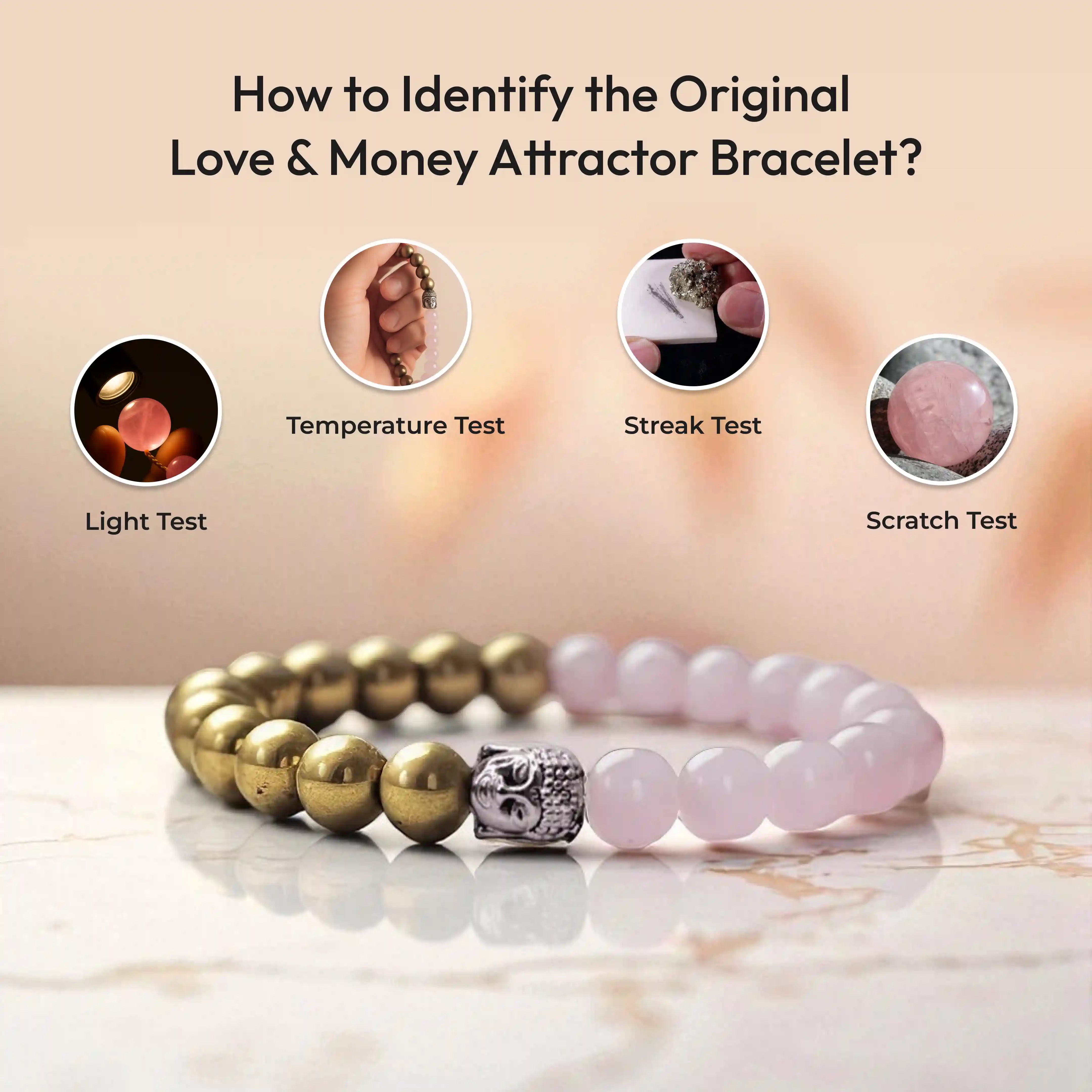 Love & Money Attractor Bracelet - Rose Quartz, Pyrite