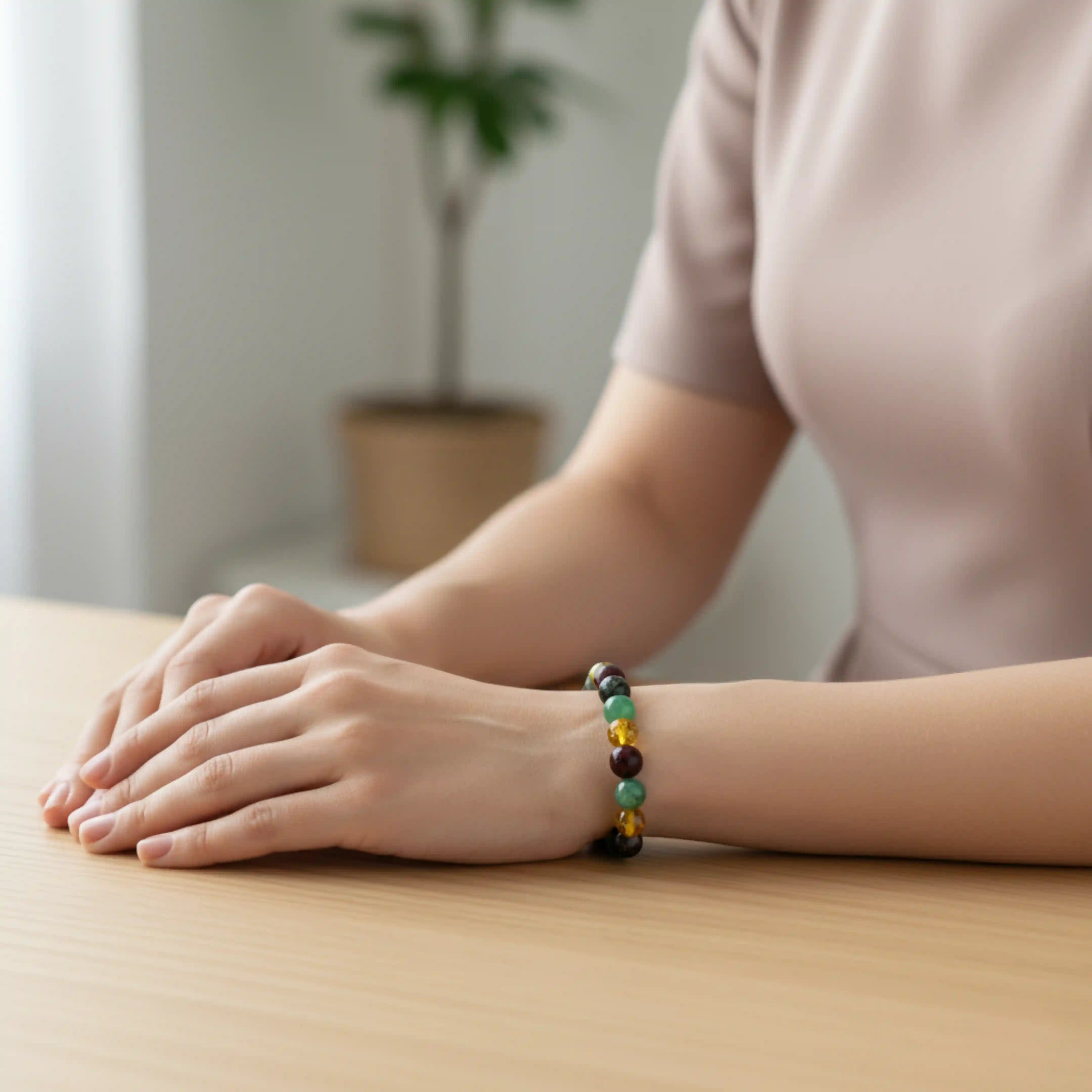 Green Aventurine, Citrine, Red Tiger Eye, African Turquoise Bracelet