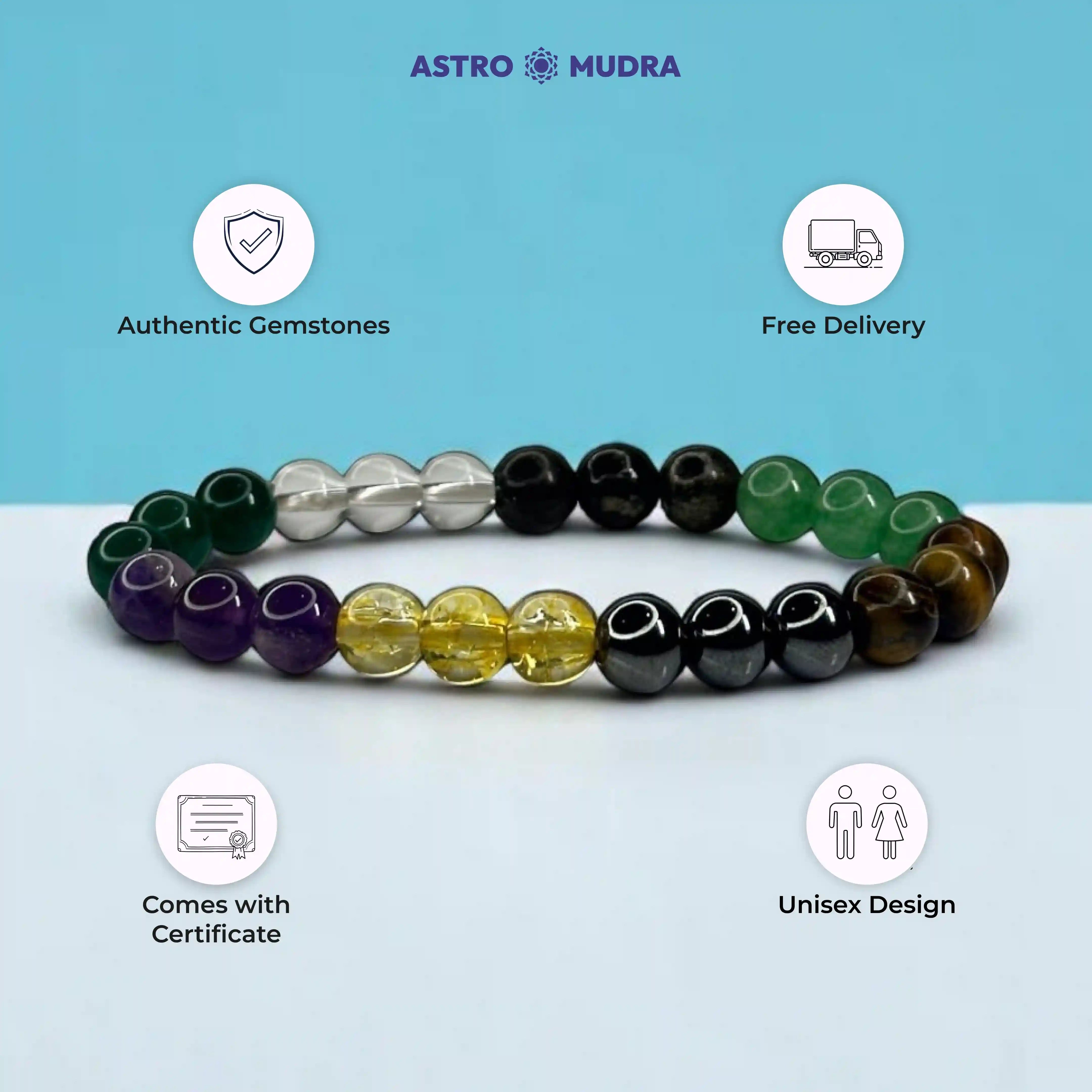 Money Magnet Bracelet - Amethyst, Jade, Pyrite, Green Aventurine, Citrine, Tiger Eye, Clear Quartz, Hematite
