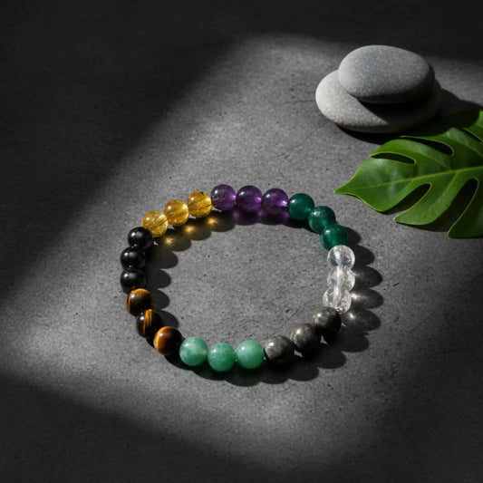 Money Magnet Bracelet - Amethyst, Jade, Pyrite, Green Aventurine, Citrine, Tiger Eye, Clear Quartz, Hematite