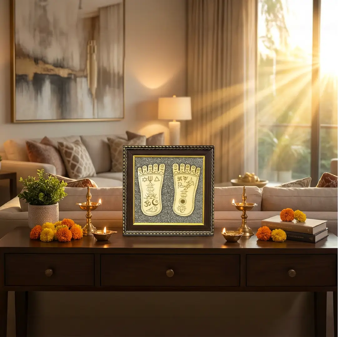 Lakshmi Charan Paduka Pyrite Frame