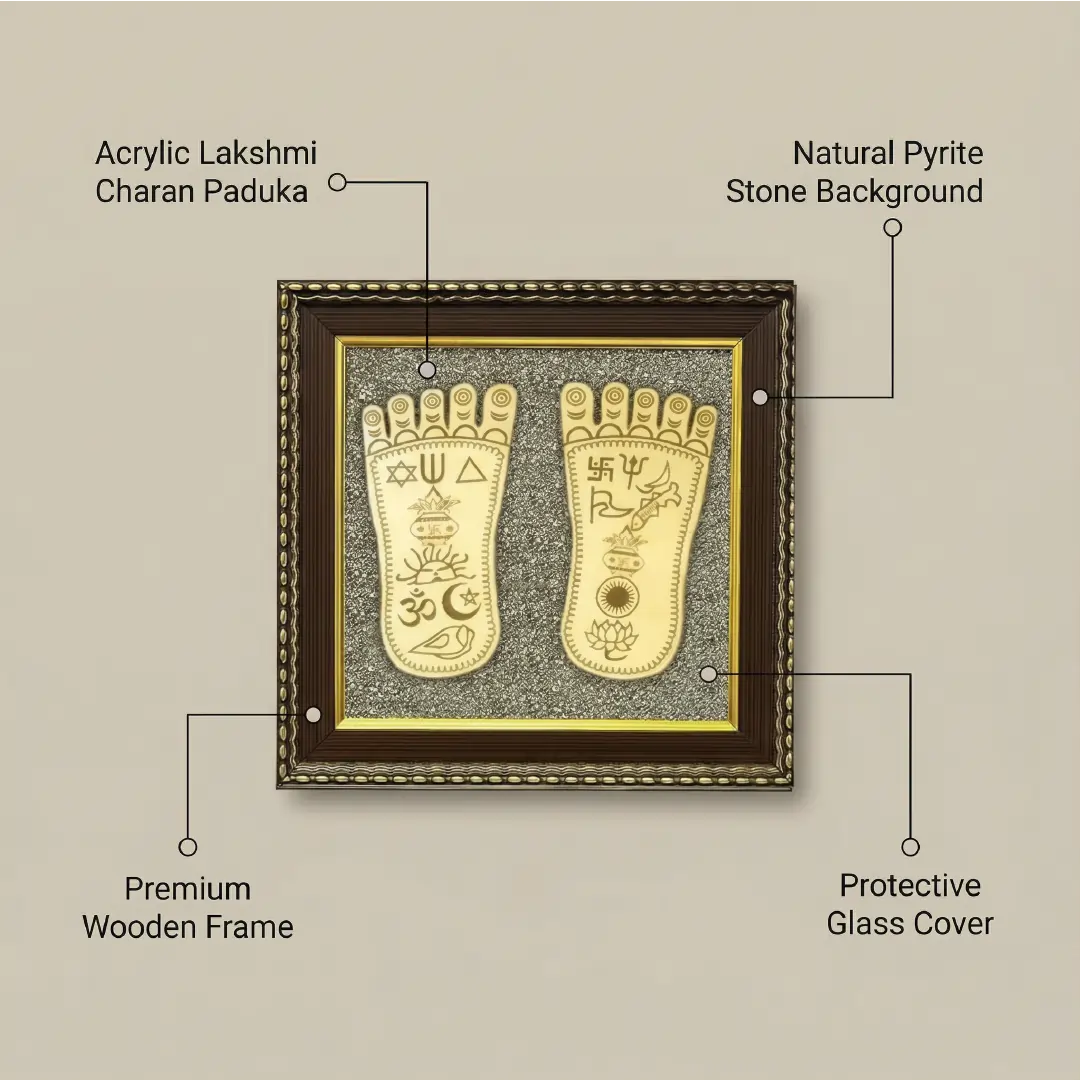 Lakshmi Charan Paduka Pyrite Frame