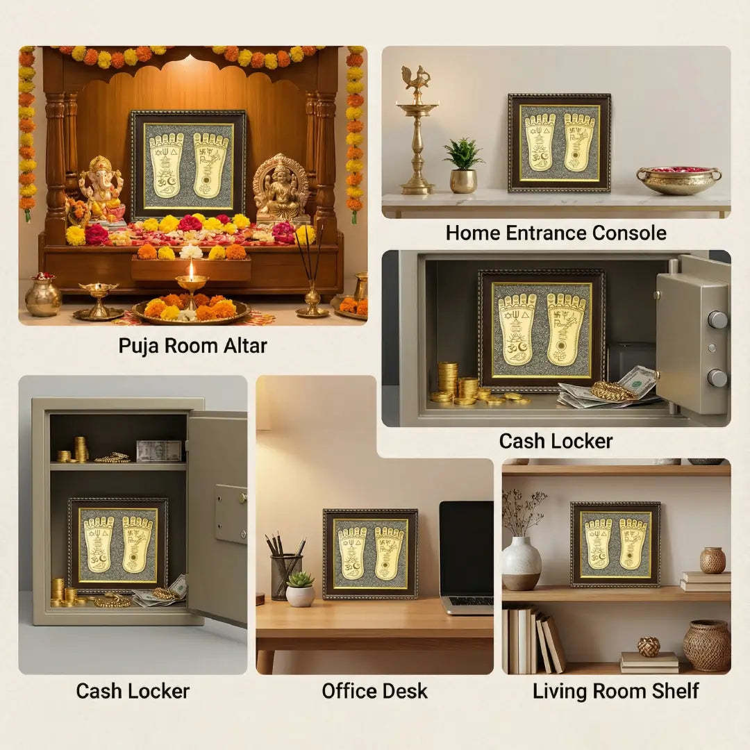 Lakshmi Charan Paduka Pyrite Frame