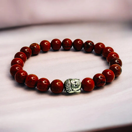 Red Jasper Bracelet with Buddha Charm Astromudra