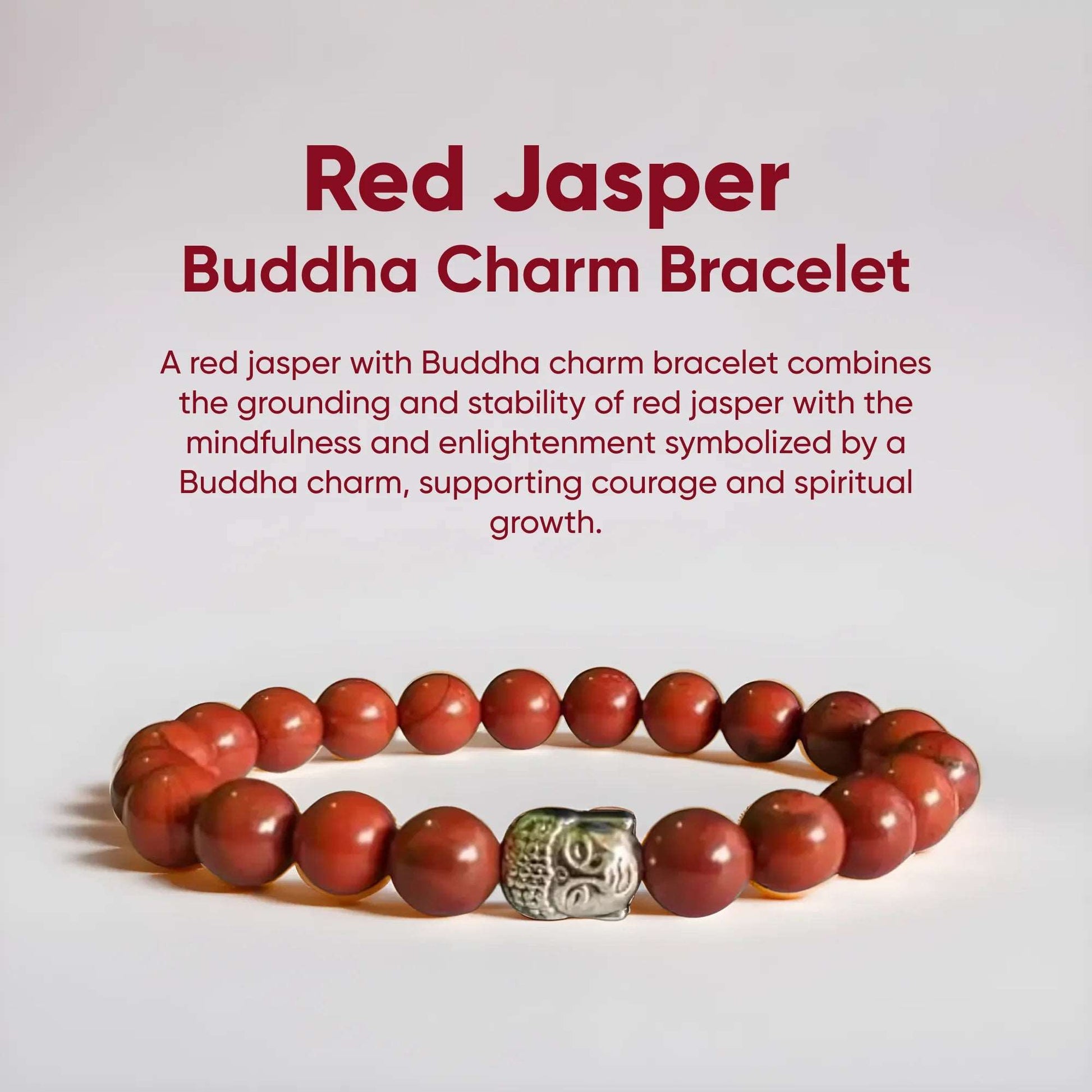 Red Jasper Bracelet with Buddha Charm