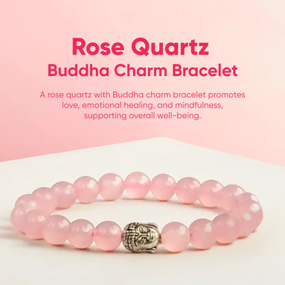 Rose Quartz & Buddha Charm Bracelet Astromudra