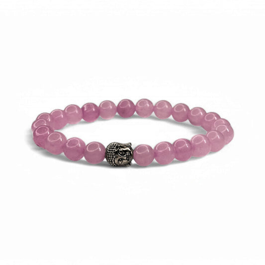 Rose Quartz & Buddha Charm Bracelet