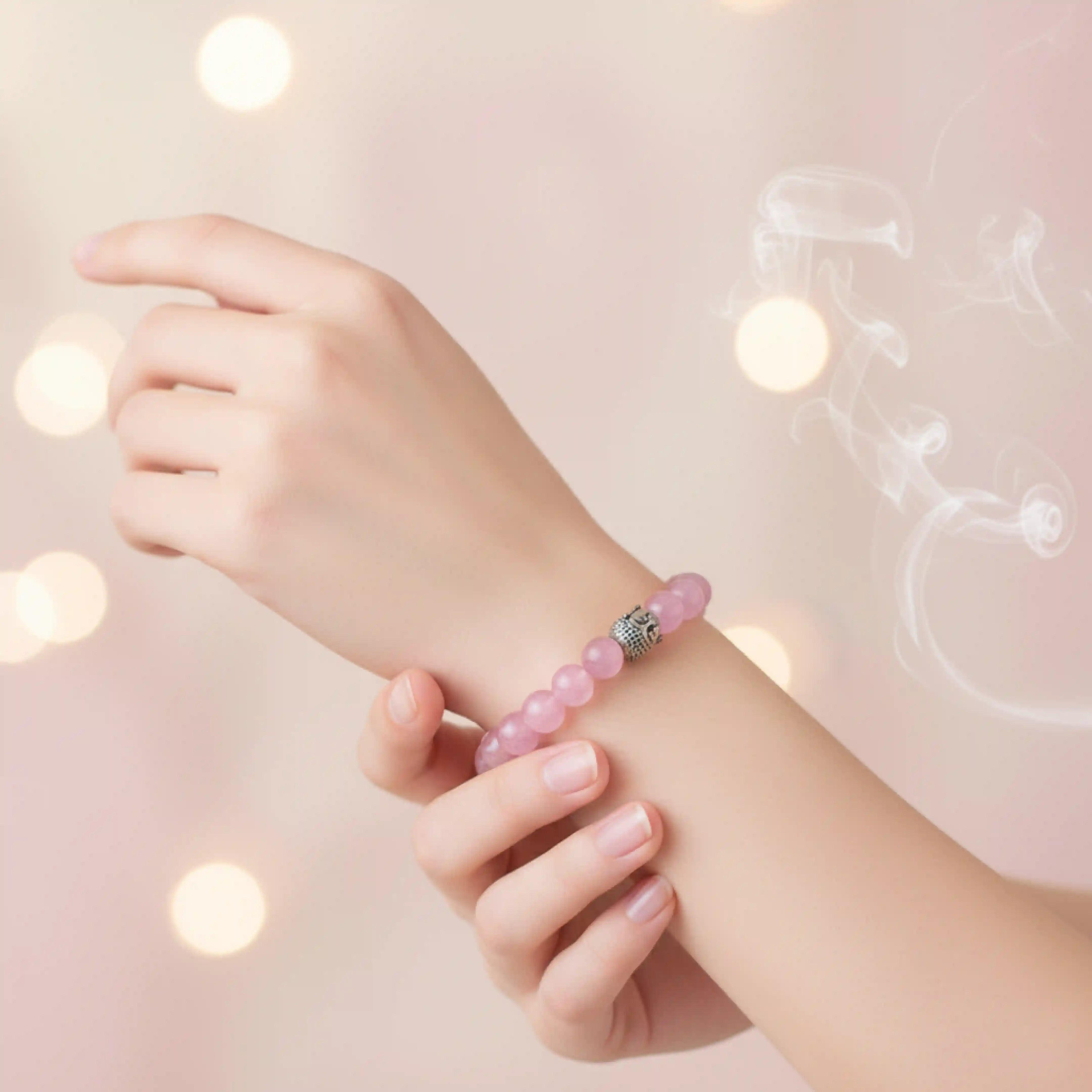 Rose Quartz & Buddha Charm Bracelet