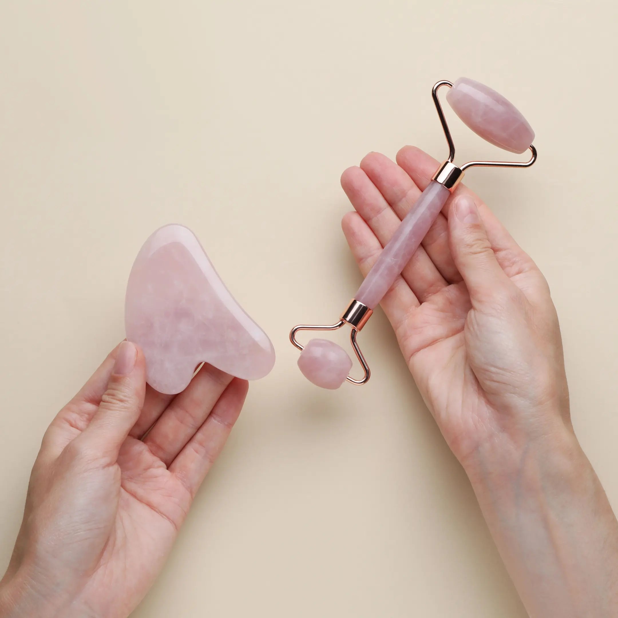 Rose Quartz Roller and Gua Sha Set