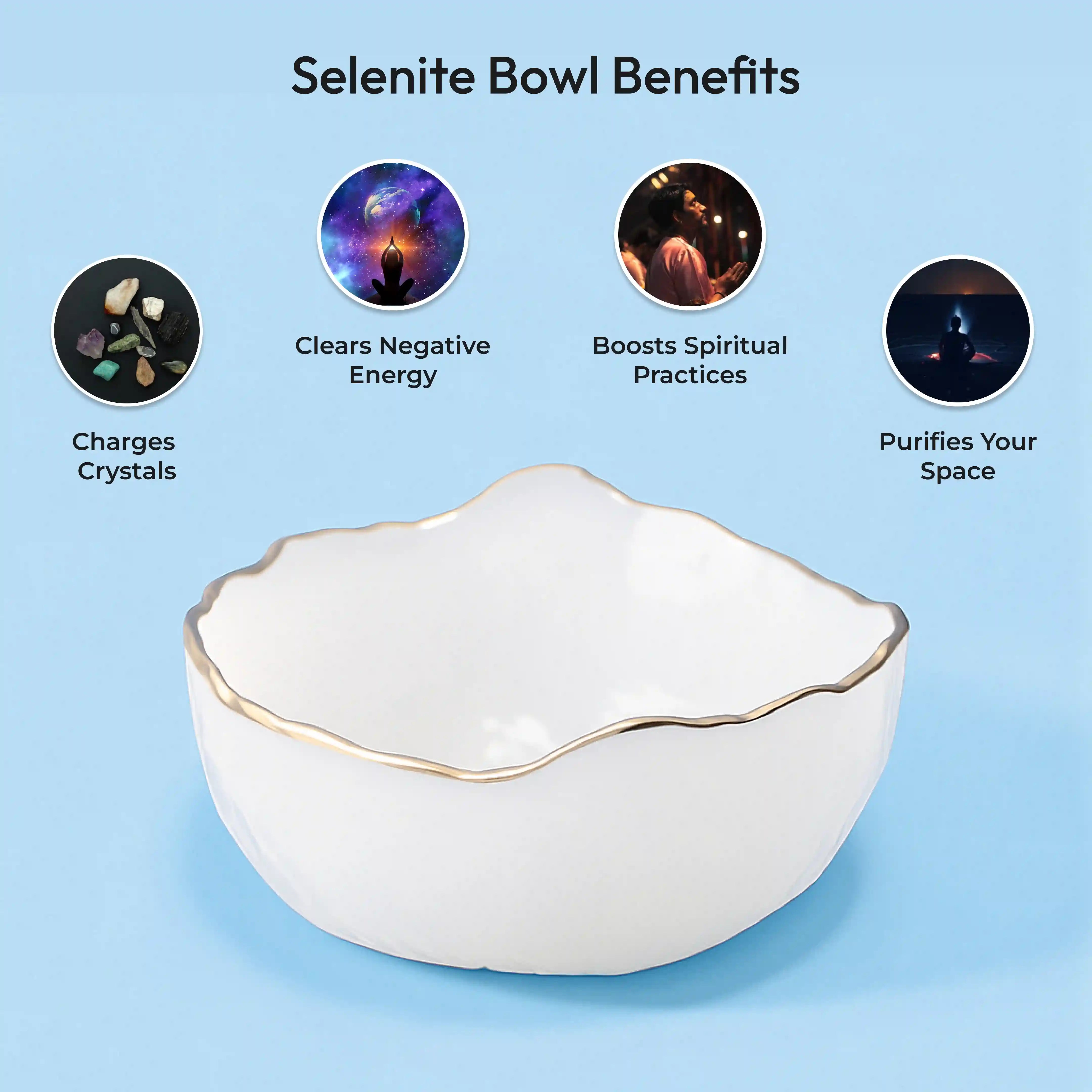 Selenite Bowl For Crystals Charging & Cleansing