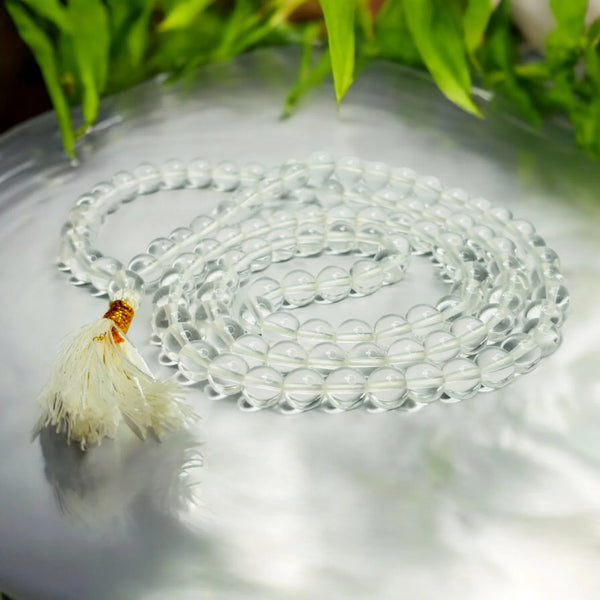 Sphatik Mala Genuine Quartz Crystal Meditation Beads – Astromudra