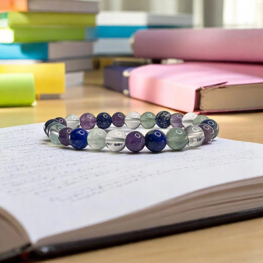 Bracelet for Students - Fluorite, Sodalite, Amethyst & Clear Quartz