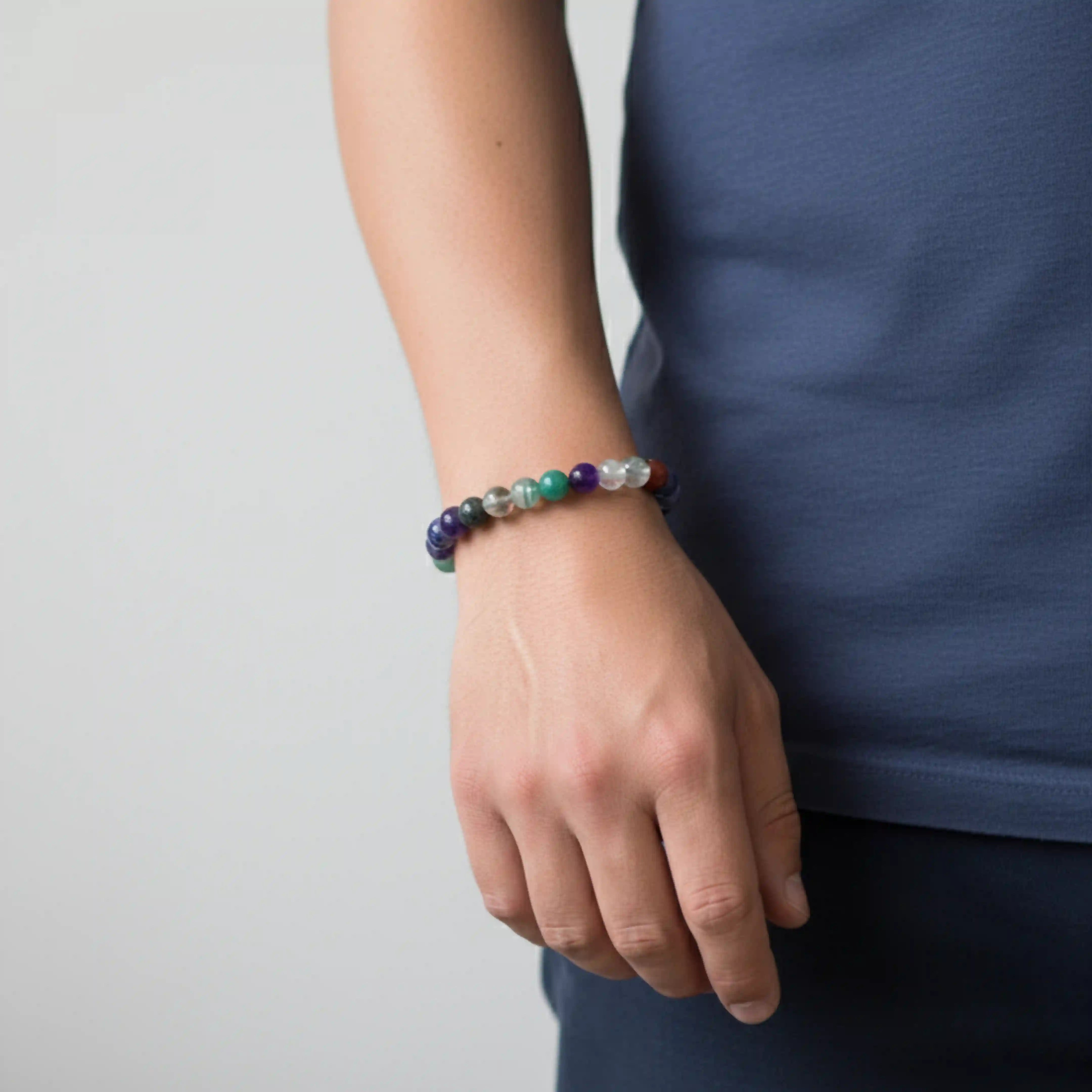 Study Bracelet - Sodalite, Fluorite, Carnelian & Clear Quartz