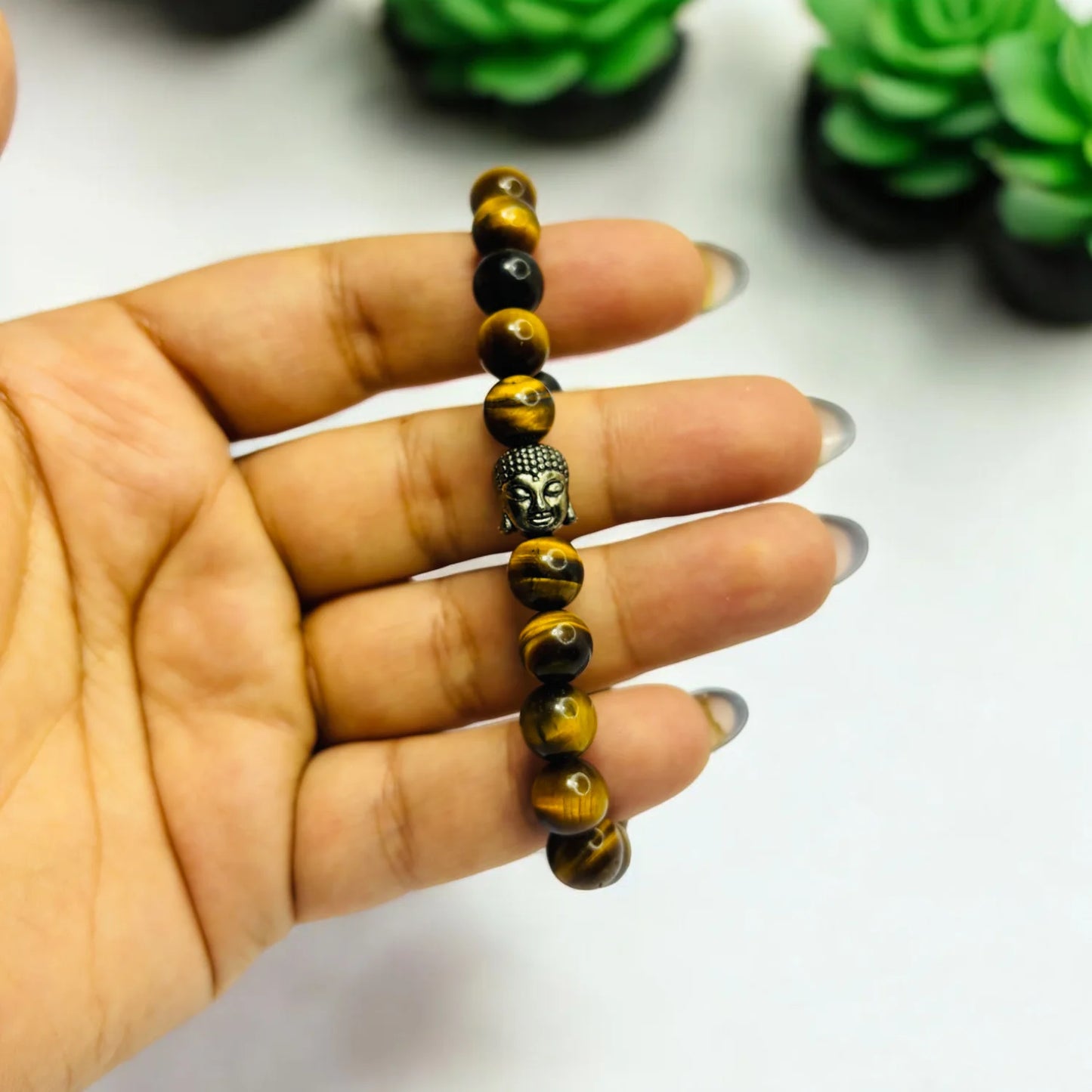 Tiger Eye Bracelet with Buddha Charm Astromudra