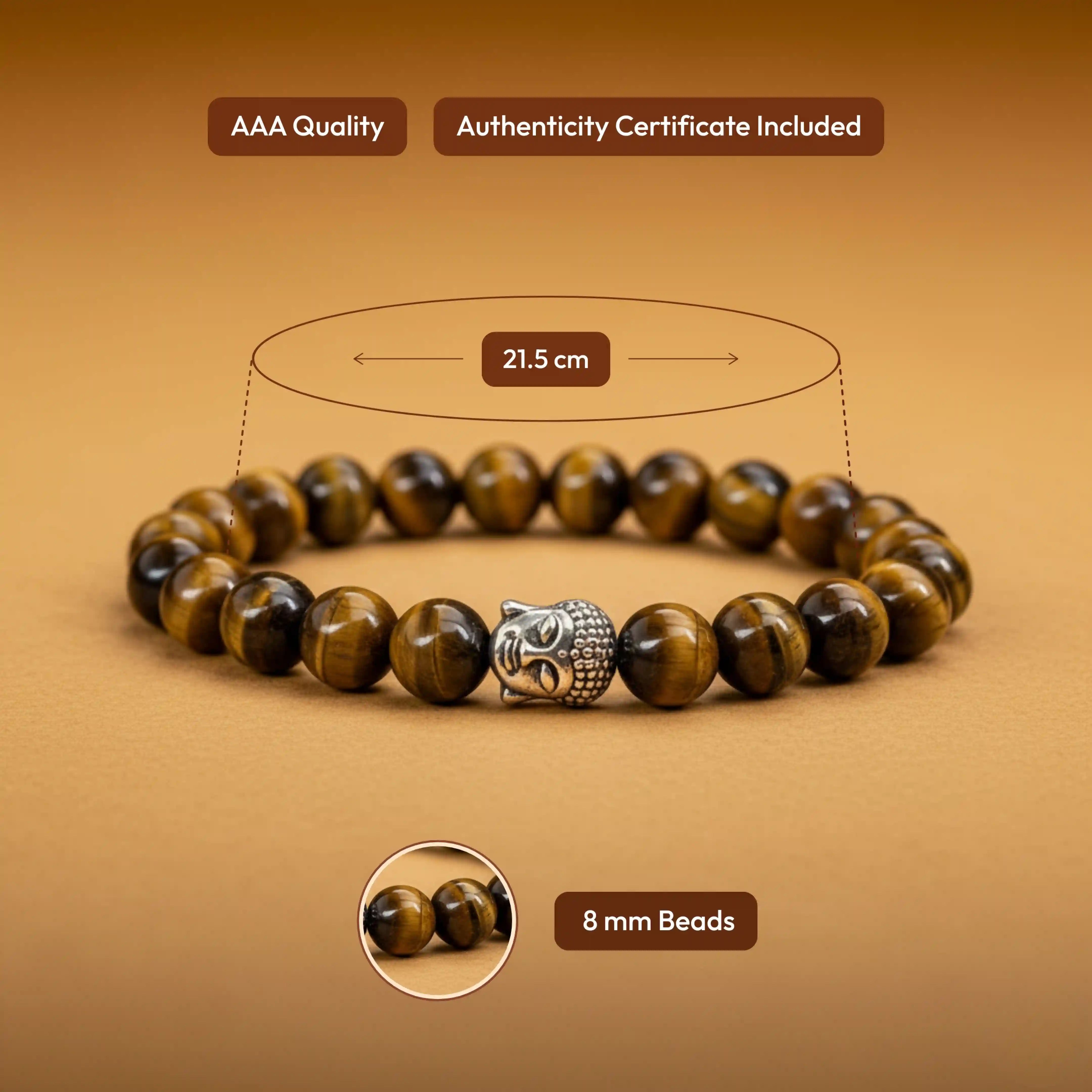 Tiger Eye Bracelet with Buddha Charm