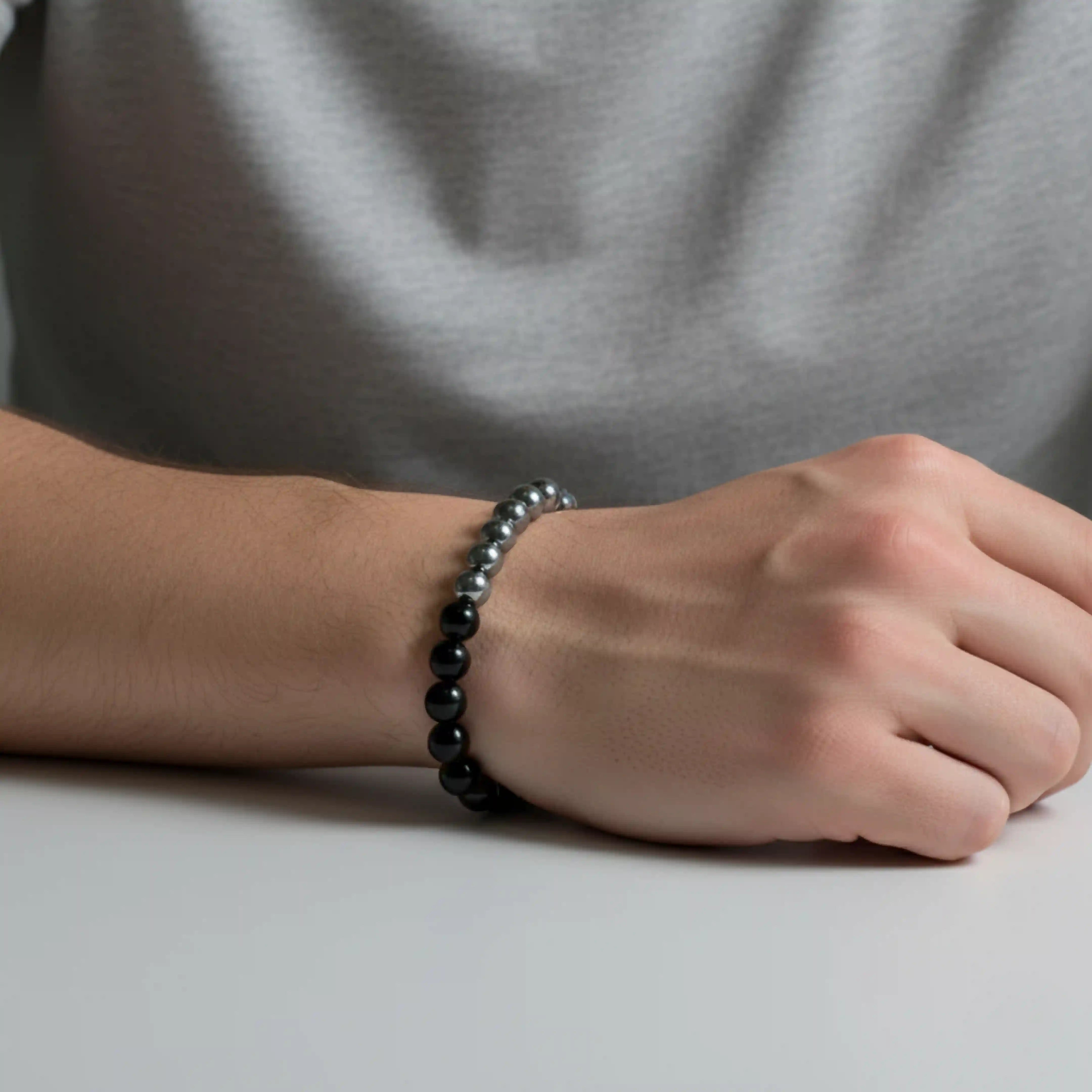 Triple Protection Bracelet with Smoky Quartz, Black Obsidian & Hematite
