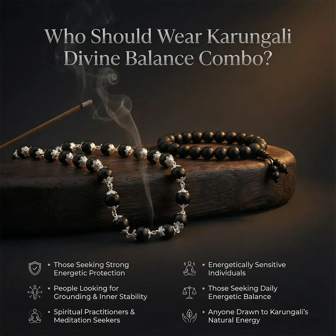 Karungali Divine Balance Combo - Karungali Mala + Bracelet