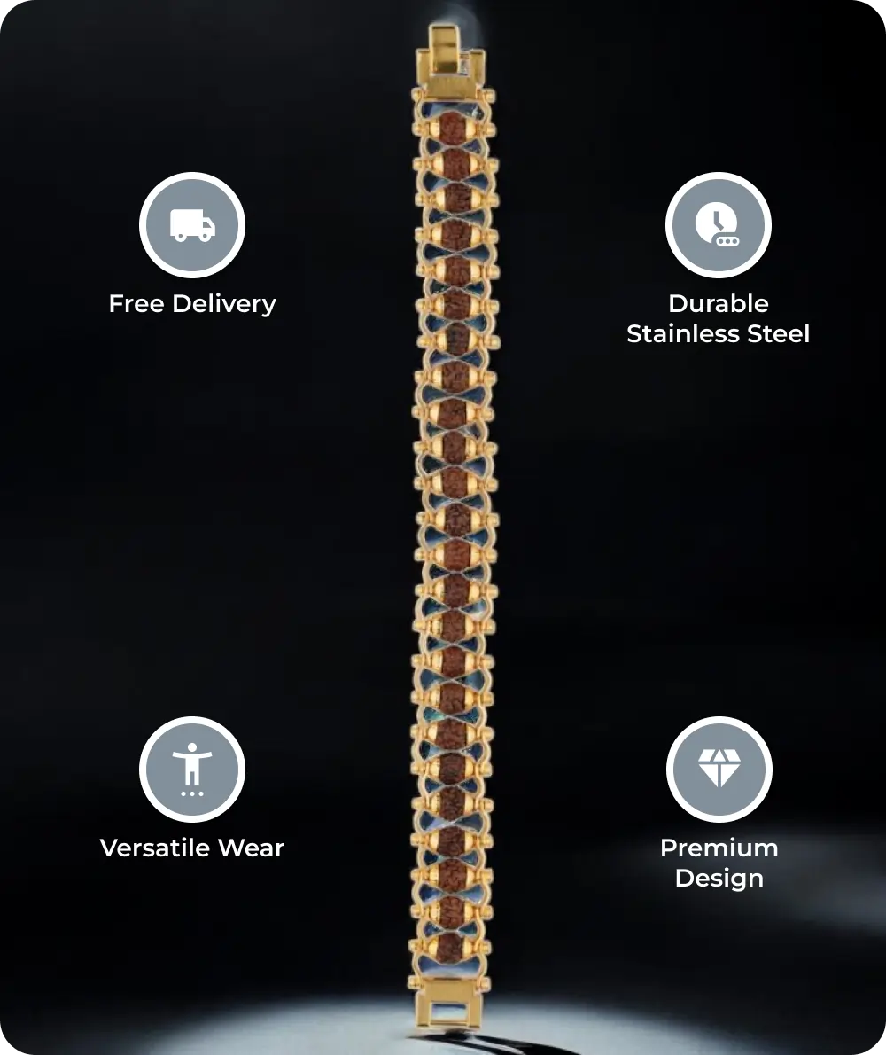 Gold Plated Rudraksha Bracelet